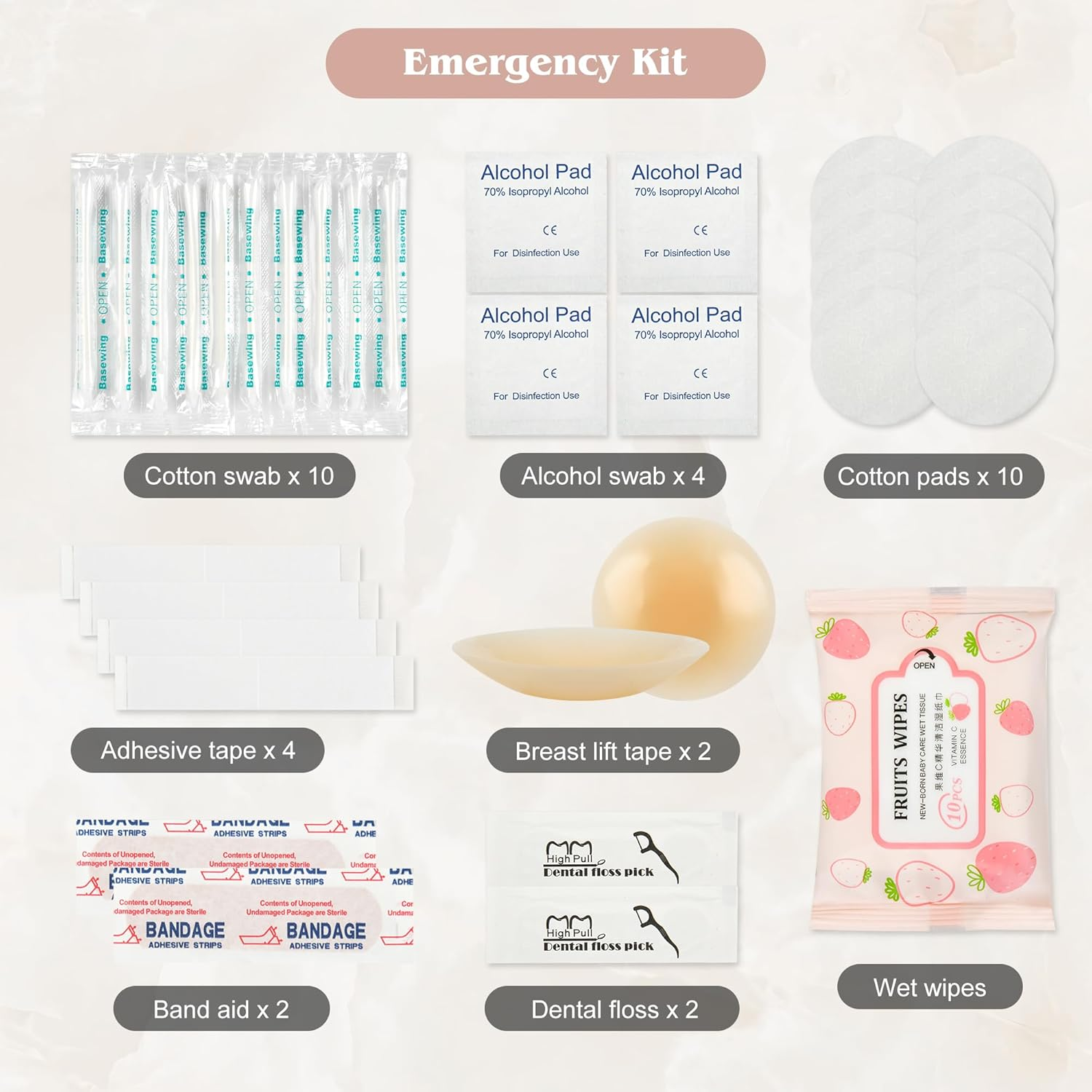 Seven Uncles Bridal Emergency Kit for Wedding Day for Bride Weddings Ultimate Set with 36 Pcs Essentials Items for Brides | Ideal W-Edding Day & Daily Use, White, &lrm;Bride Emergency Kit image number 4