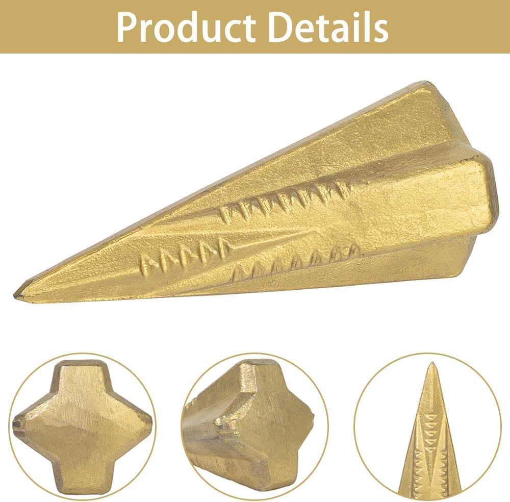 Manual Log Splitter Wedge - 5Lb Heat-Treated Wood Grenade Drop-Forged and Heavy Duty