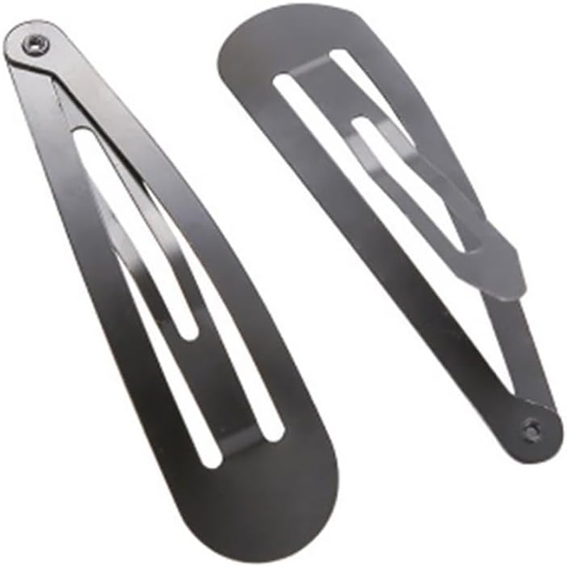 50 Pieces 8Cm Large Hair Clips Large Hair Pins Black Simple Hair Pins Non-Slip Metal Hair Clips for Women and Girls