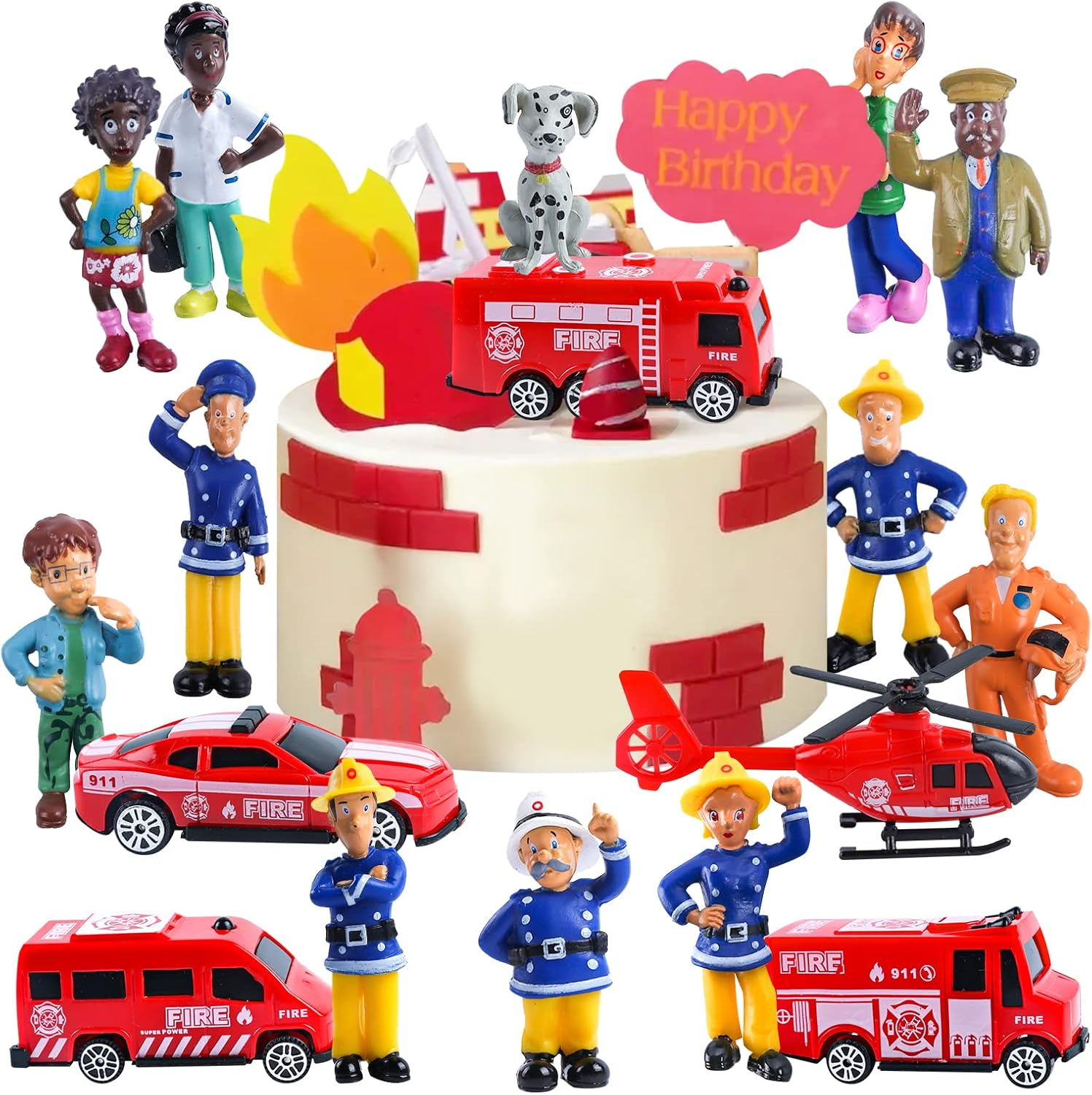 Fireman Sam Cake Decoration Set - Figures, Toppers, Birthday Accessories image number 3
