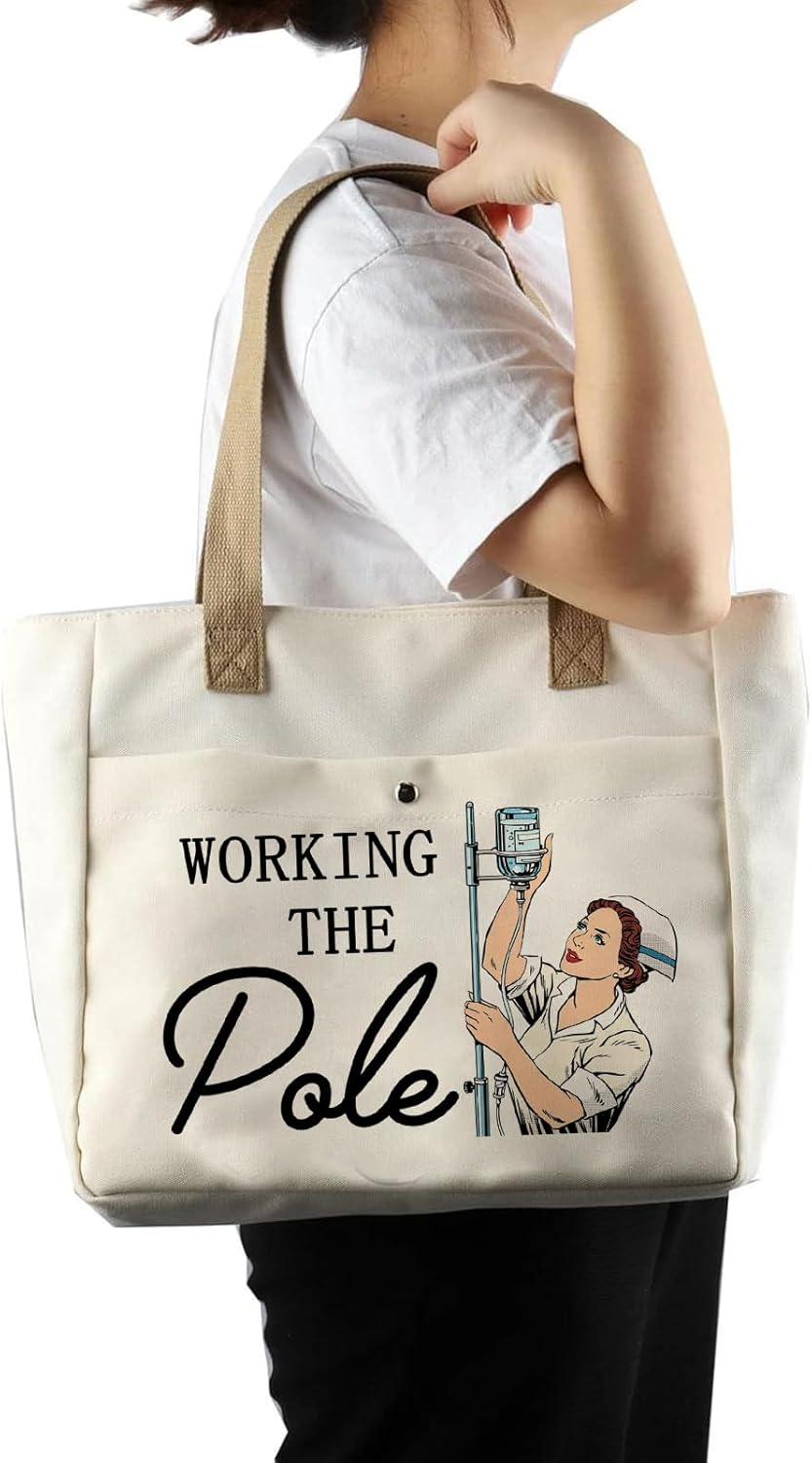 Pack of 2 Nurses Small Cosmetic Bag for Handbag, Nurse Gift Emergency Nurse Zip Bag, Makeup Bag Doctor Nurse Graduation Gift, Beige, Minimalist Style image number 3