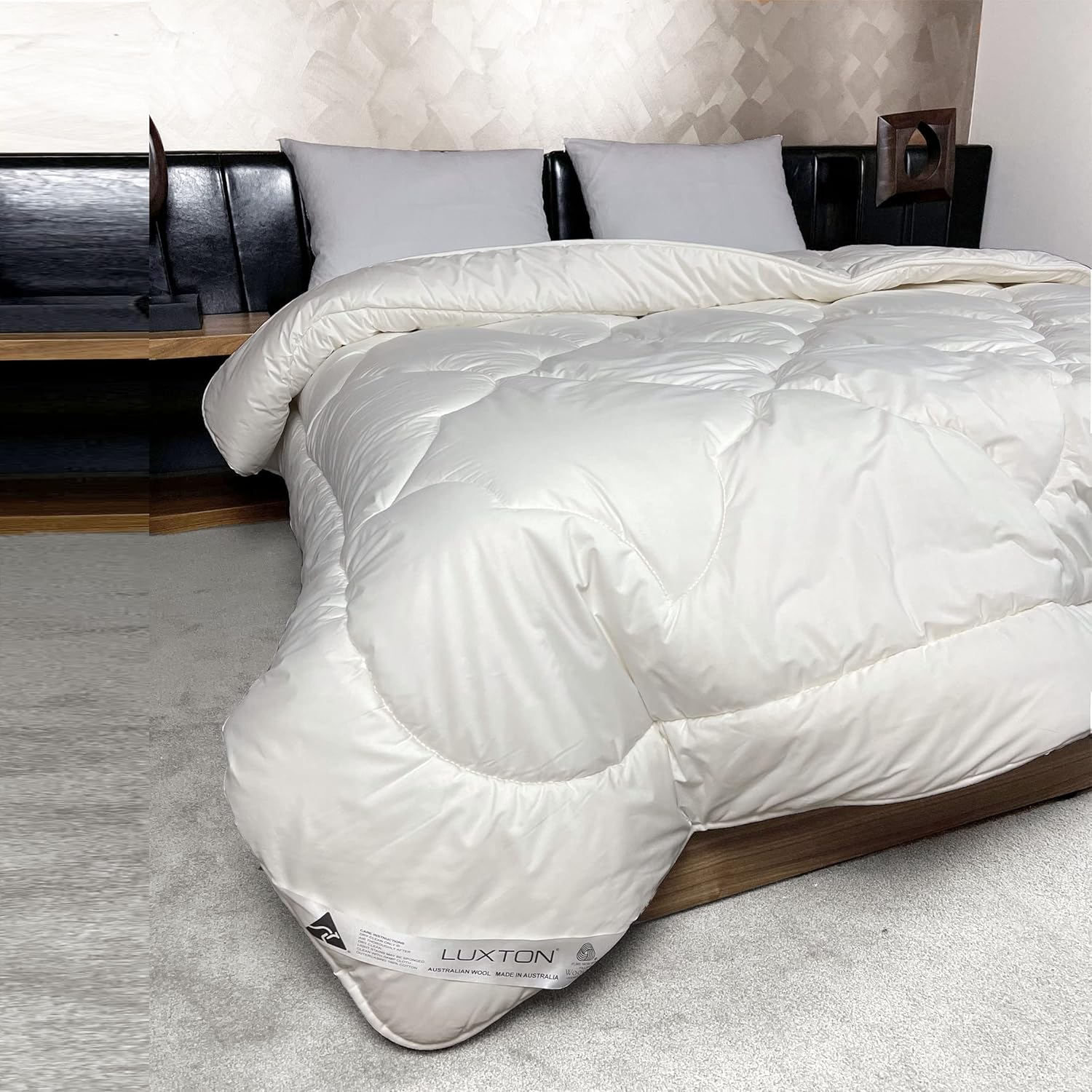 Luxton Australian Made All Season Wool Quilt King Size 500GSM 100% Wool Filling 100% Cotton Japara Quilt Doona Made in Australia (King Size) image number 4