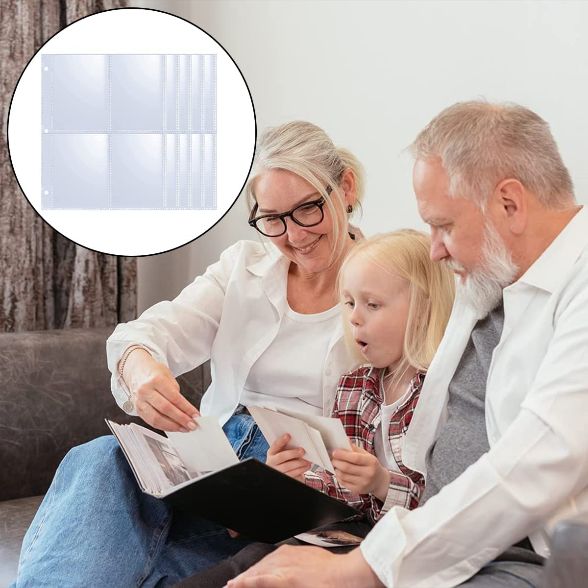 Pockets Binder Card Sleeves, 30 Pcs Double Sided 4 Pocket Trading Card Sleeves Pages for 3 Ring Binder, Clear Flexible Card Page Sleeves image number 3