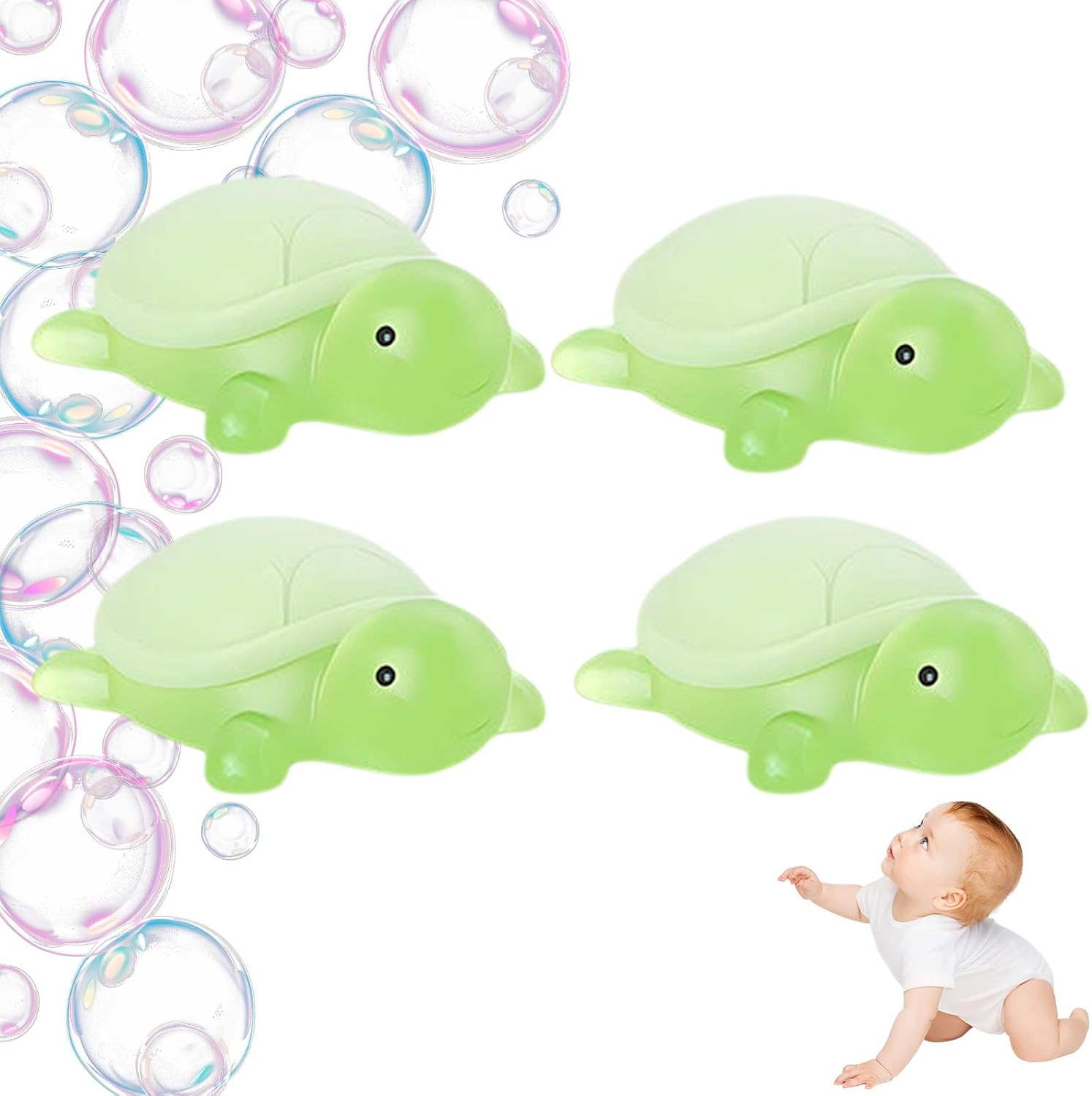 Little Turtle Handmade Essential Oil Soap, Turtle Soap, Turtle Shape Scented Botanical Bath Soap Bars, Cute Mini Turtle Moisturizing Soap for Kids, Face Body Moisturizing Artisanal Soap (J)