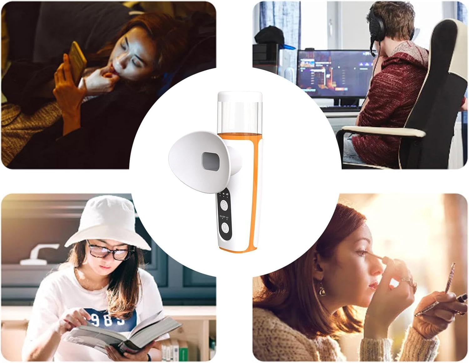 Generic Steam Therapy Wand for Dry Eyes, Hot & Cold Compress Eye Steamer, Nano Mist Sprayer, White, 3 Temperature Levels, Portable, Hydrating, ABS Material, Unisex, 1 Count, 20Ml Capacity, USB Powered image number 4