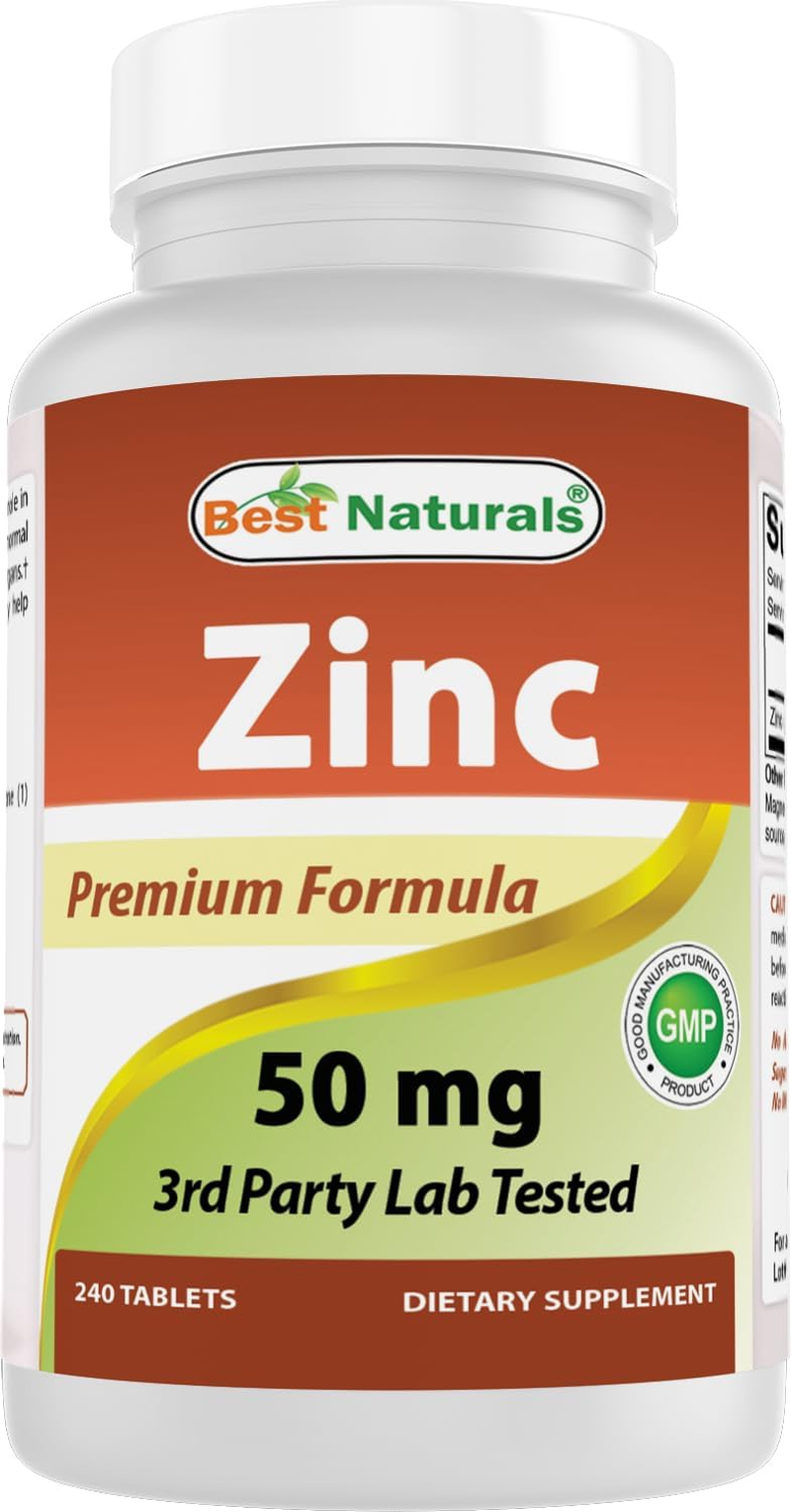 Best Naturals Zinc Supplement as Zinc Gluconate 50Mg 240 Tablets - Immune Support image number 5