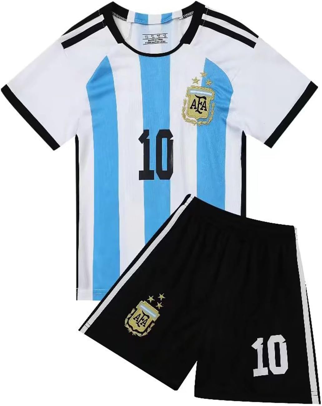 Soccer Jersey Kids,Soccer Jersey for Youth, Football Sportswear Uniforms Suit with Socks, Fans Gift T-Shirt，Messi Club Unisex Jersey (Big & Tall, Pink, 11-13 Years) image number 1