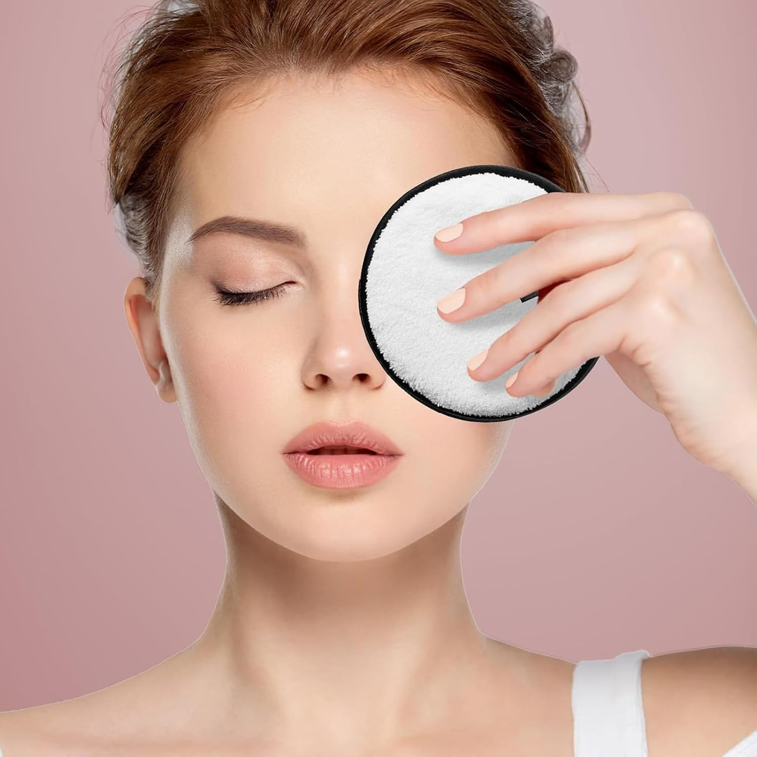 Hzqzaoan 100% Reusable Makeup Eraser | 4 Pack Large Eco-Friendly Makeup Remover Pads | Ultra-Soft Cotton Pads for Gentle Face & Eye Makeup Removal (Perfect for Foundation, Highlighter & Lipstick!).