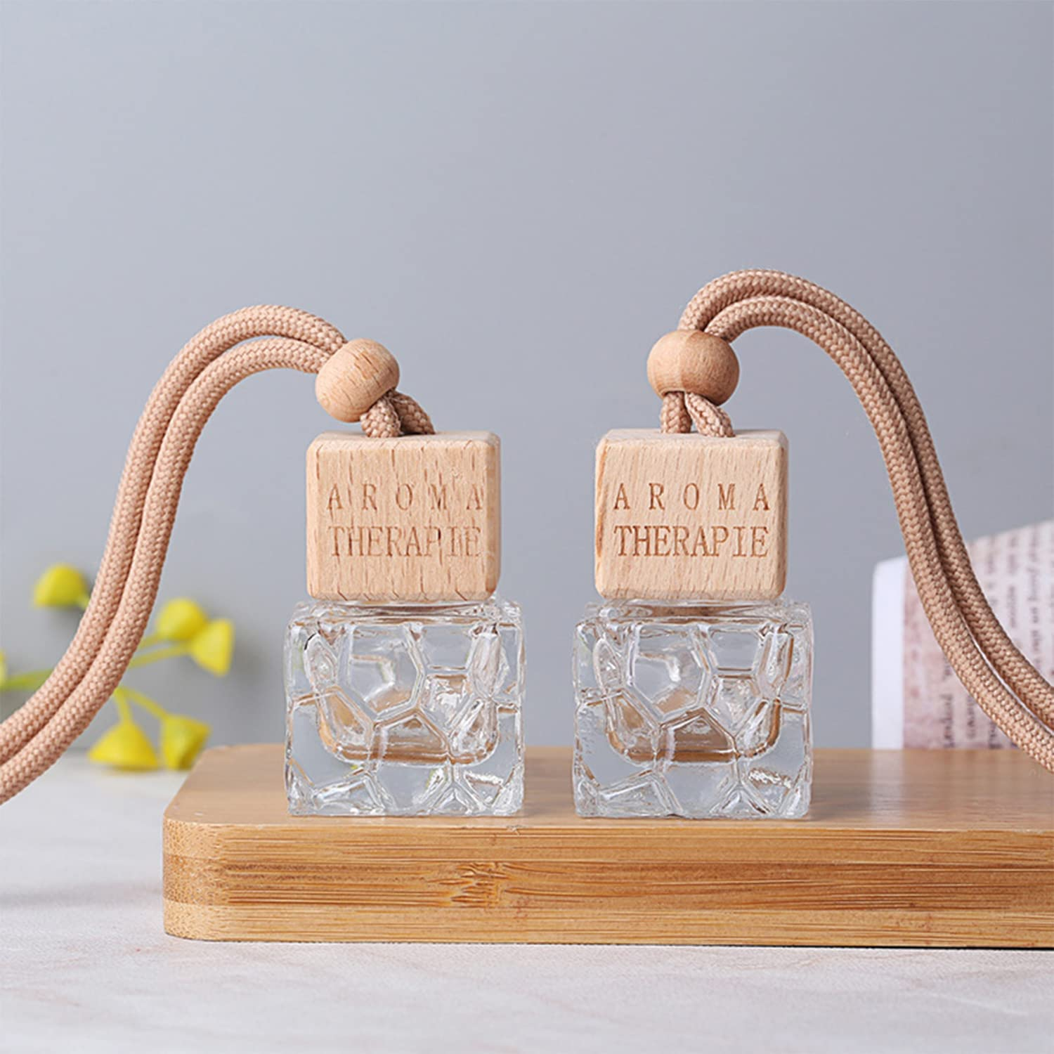 6 PCS 8Ml Car Hanging Diffuser Bottle Perfume Empty Bottle Pendant Air Freshener Ornament for Essential Oil Aromatherapy Storage, Empty Refillable Home Car Air Freshener Vials (A) image number 4