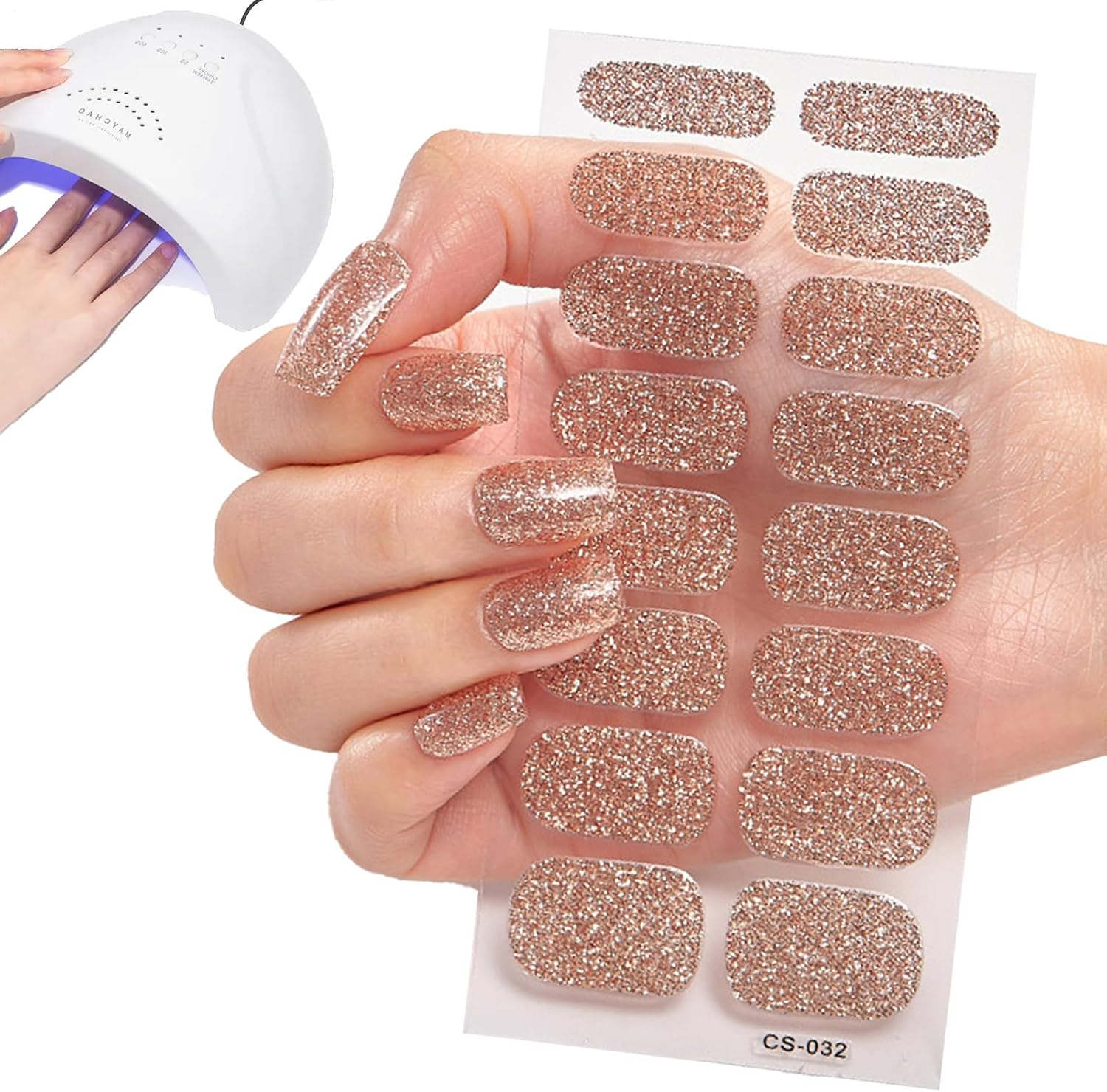 Gel Nail Wraps - Nail Polish Stickers, Semi-Cured Gel NAI Strips,Full Nails Wraps, Self Adhesive,Protective,Strips,Semi-Cured |Salon Quality DIY Nails Wrap for Women Art Manicure Design