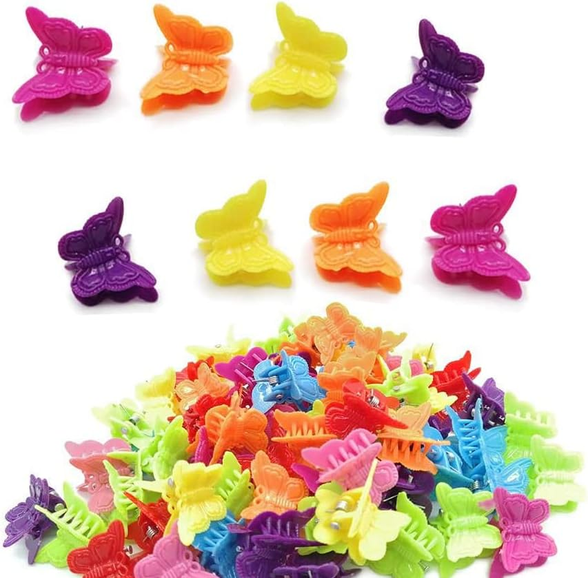 50 Pack Butterfly Hair Clips Pastel Mini Cute Accessories for 90S Girls Women, Matte Colors Assorted Color, Beautiful and Random Colour image number 3