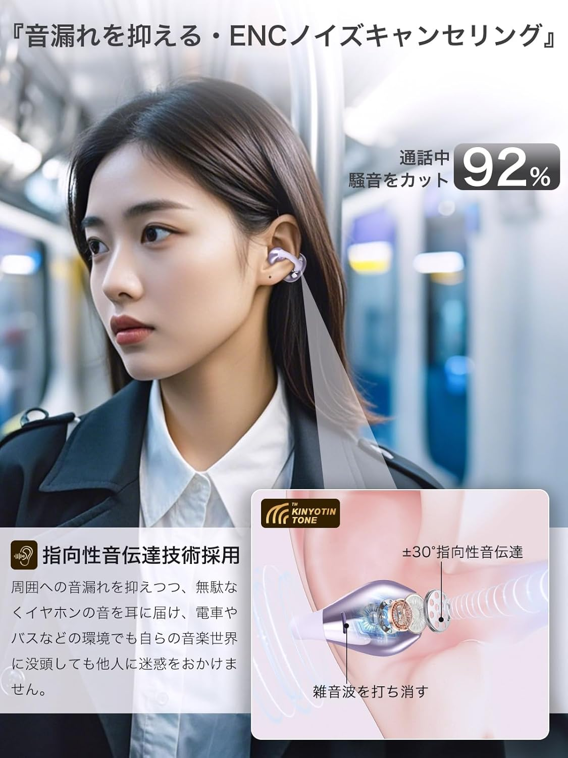 Earaku Soundclip Wireless Earphones, Open Ear Earphones, Ear Cuff Type, Ultra Lightweight, No Ear Blocking, No Sound Leakage, Innovation of Bone Conduction, DSP Function, Malleus Algorithm, Open Ear image number 4