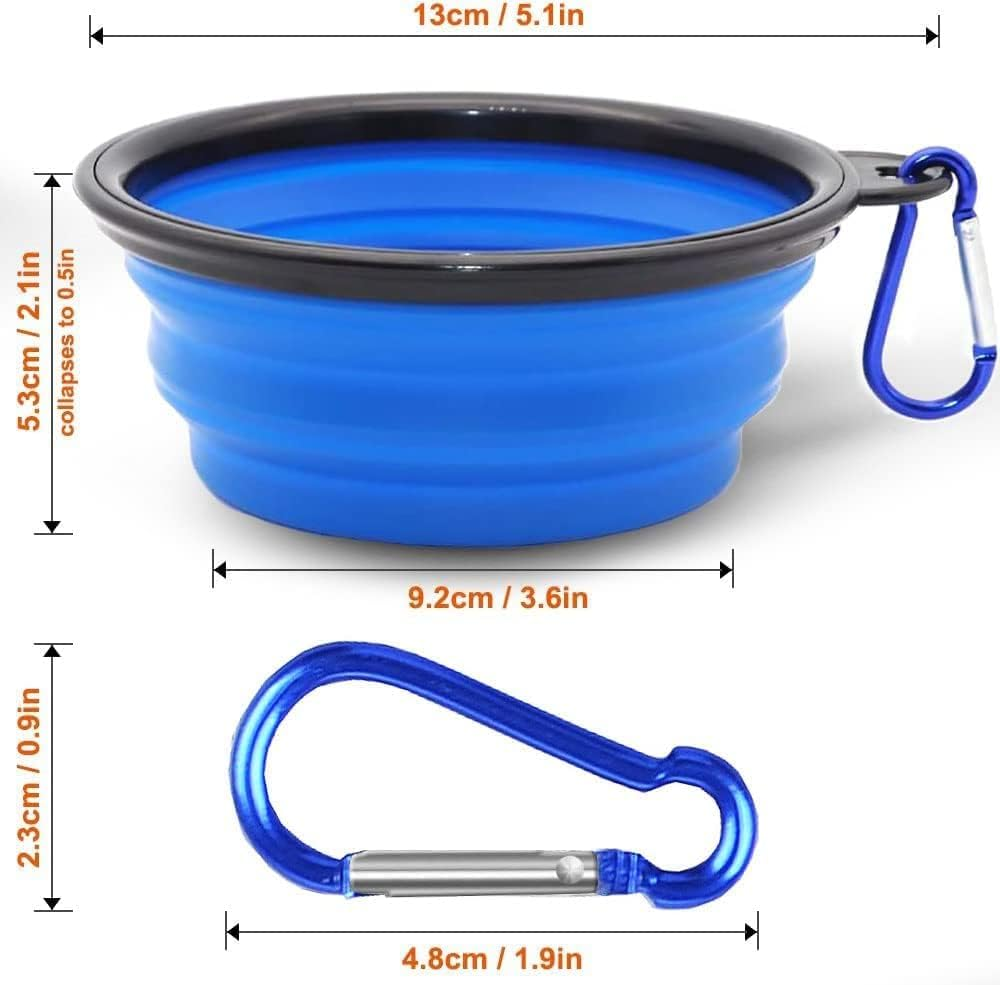 Limcryspp 4 Foldable Dog Bowls, Portable Pet Feeding Water Tray, Suitable for Walking, Hiking, Traveling, Indoor/Outdoor Use image number 4