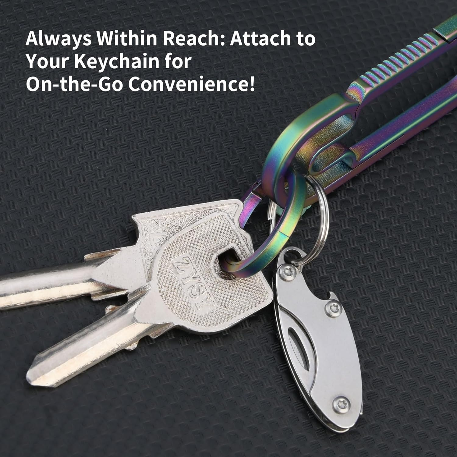 2-Pack Olive-Shaped Stainless Steel Folding Knives &ndash; Compact, Multi-Functional EDC Tool with Bottle Opener, Keychain Attachment, and Sharp 7Cr Steel Blade (1.65" Closed, 0.35 Oz) image number 4