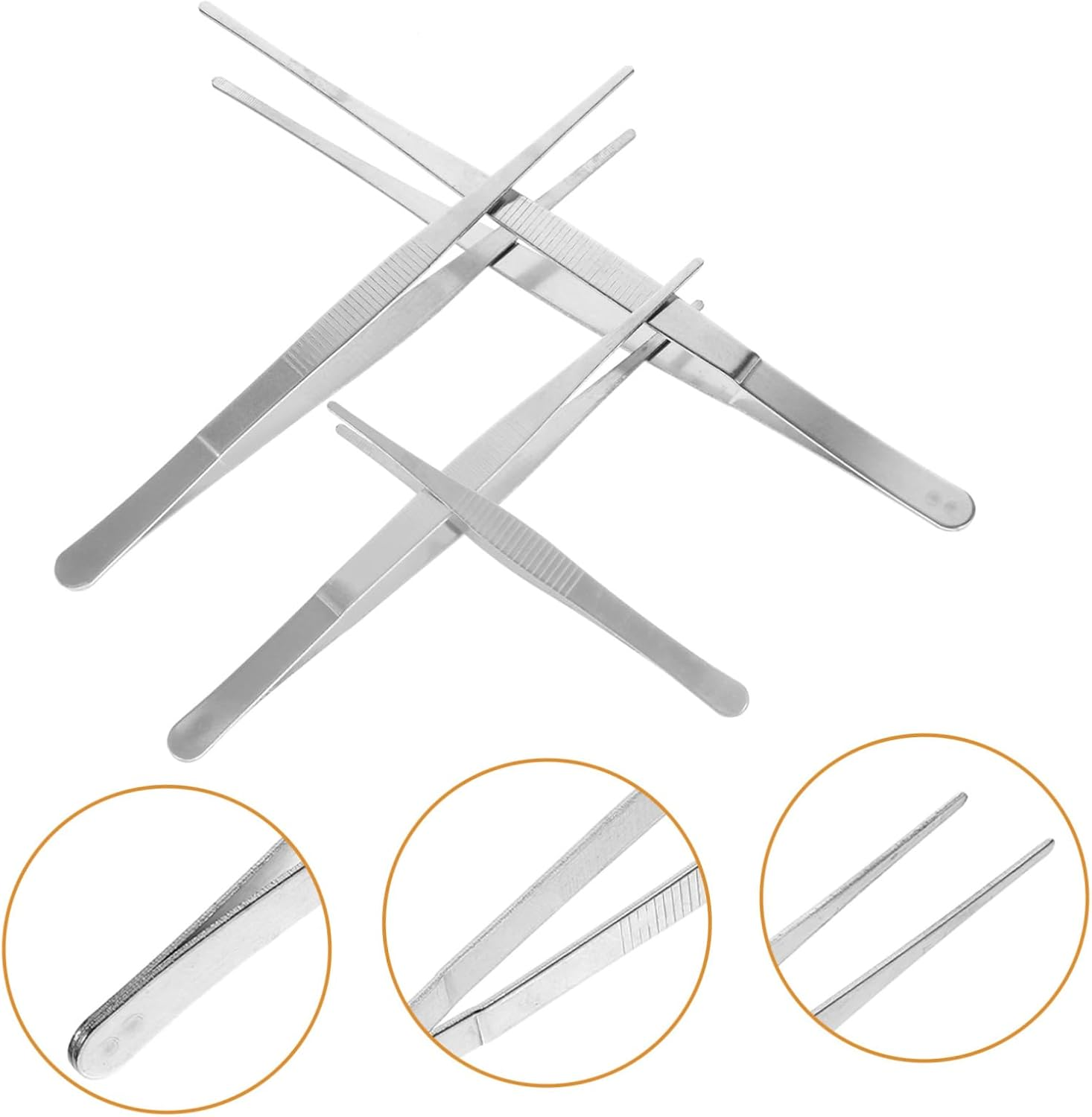 CANIGHT Stainless Steel Gardening Tweezers Set 4-Piece Long Handle Planting Tools for Succulent and 12Cm 18Cm 20Cm 25Cm image number 3
