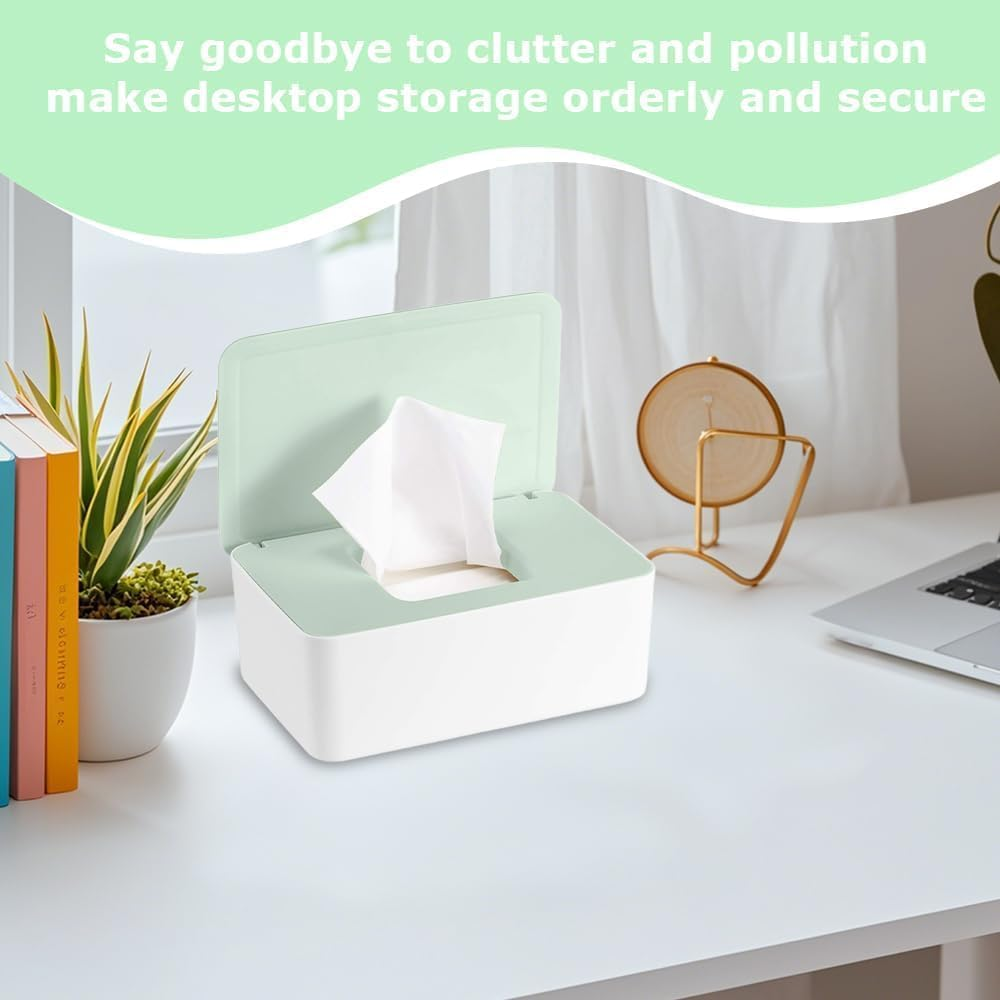 Multi-Functional Lidded Storage Box Set: Wet Wipe Box + Mask Box + Tissue Box, Suitable for Office/Home/Bathroom/Kitchen