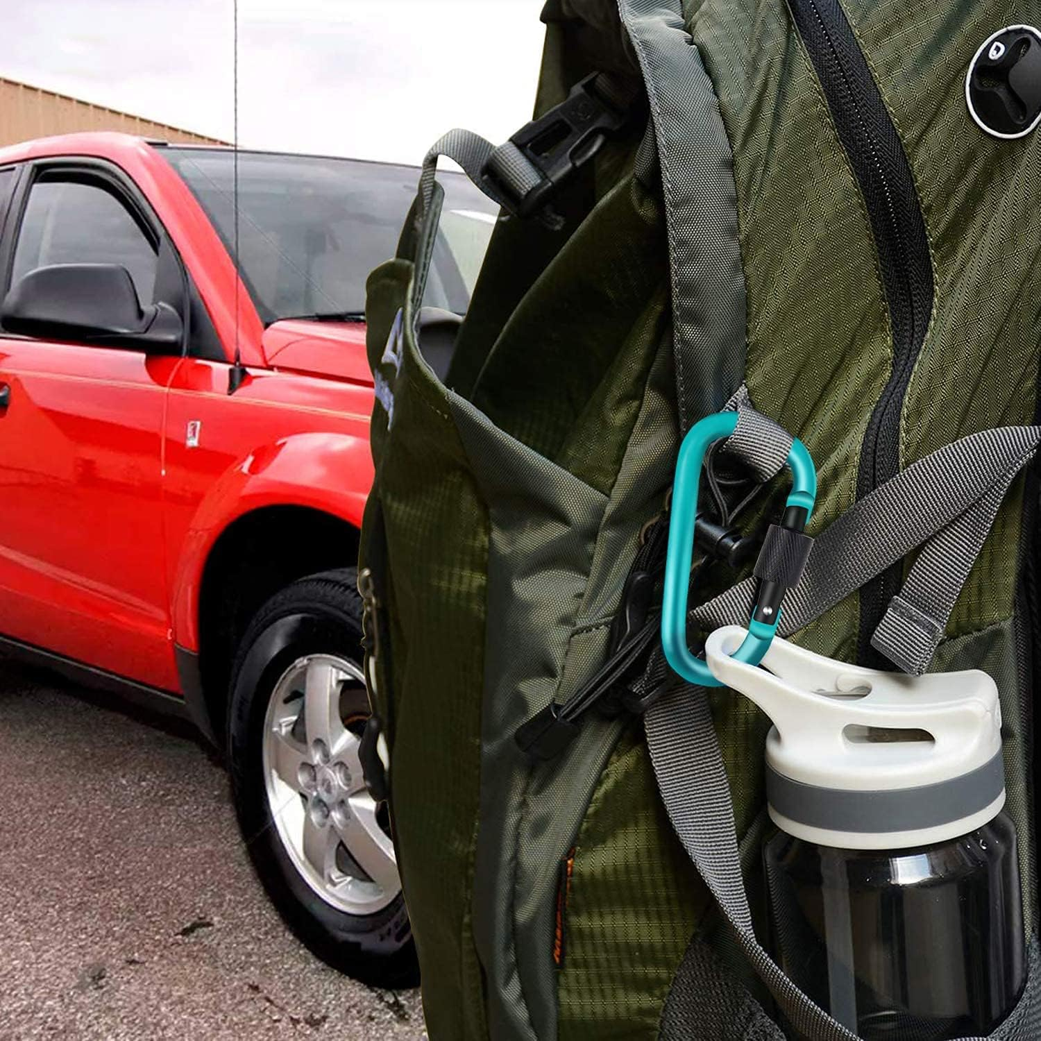 Softcutelee Aluminum Alloy Carabiner Heavy Duty D Ring Clip Hook Locking Carabiner D Shape Keychain Camping Accessories for Outdoor, Fishing, Hiking, Traveling, Fishing, Backpack