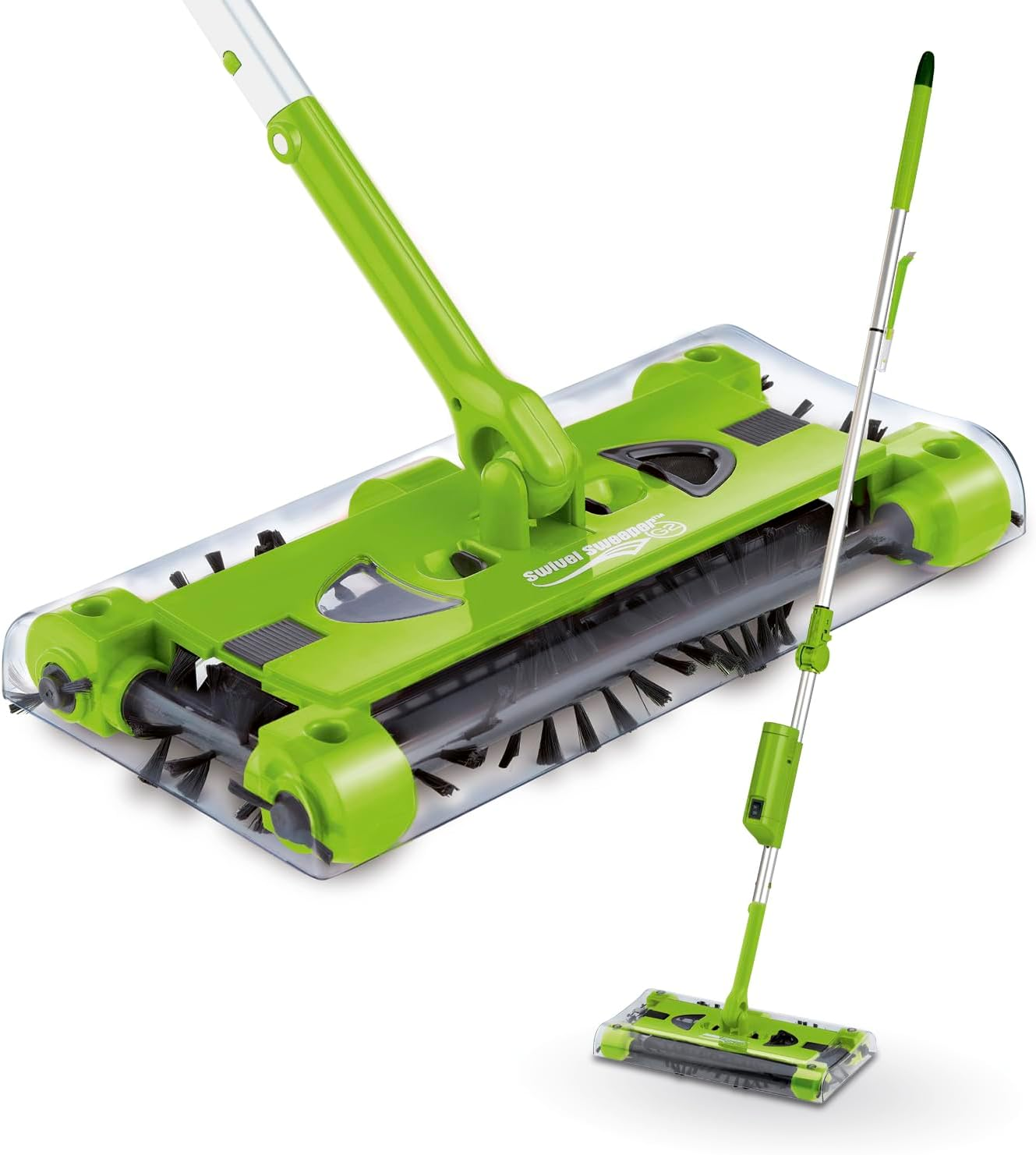 Swivel Sweeper Cordless Broom - Easy Crumb Pickup - Wireless, Bagless & Rechargeable - Floor Brush with Back-Friendly Articulated Joint and 360&deg; Rotation - Maximum Flexibility - Effortless Cleaning
