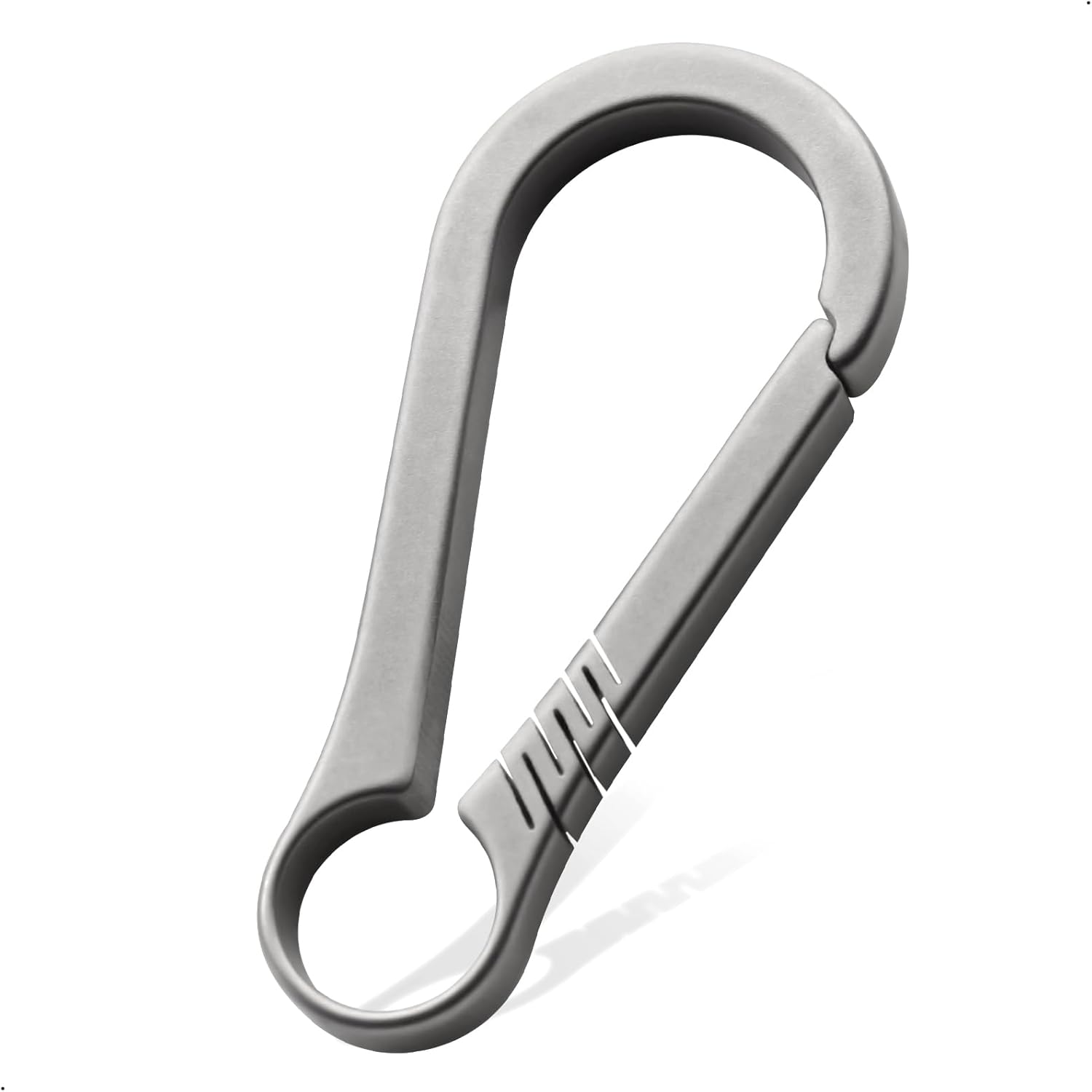 Titanium Carabiner Keychain Clip, Minimalist Keychain Key Clip EDC Quick Release Hooks