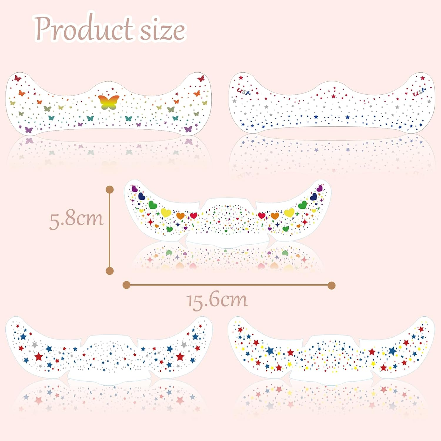 Face Glitter Temporary Tattoos, Pride Freckles Face Tattoo, Glitter Sticker, Rainbow Stars Hearts Butterflies Design, Parade Festival, Pride Day (10 Sheets)