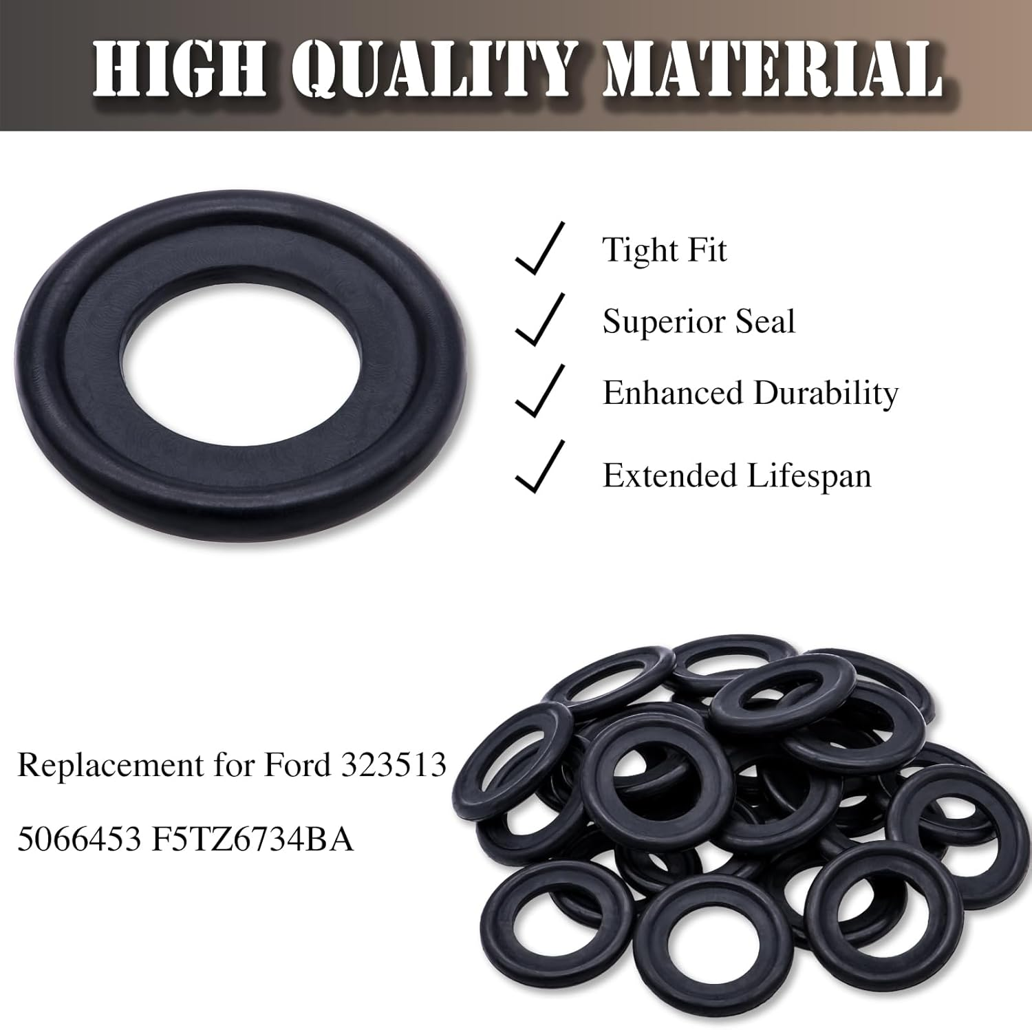 25PCS M14 Oil Drain Plug Gasket Rubber Crush Washer Seals 097-139, F0RD-5066453, F5TZ-6734-BA Engine Oil Pan Drain Plug Seal for Ford Focus image number 3