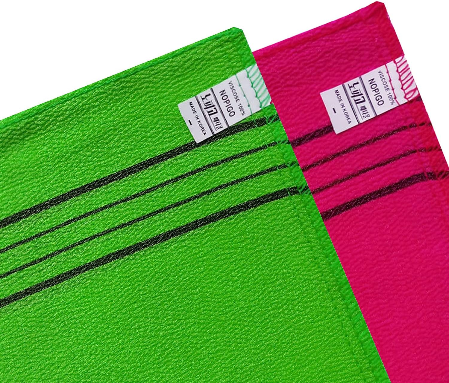 Italy Towel the Original Korean Exfoliating Mitt Body Scrub Green & Red (4 Pack) - Red image number 2