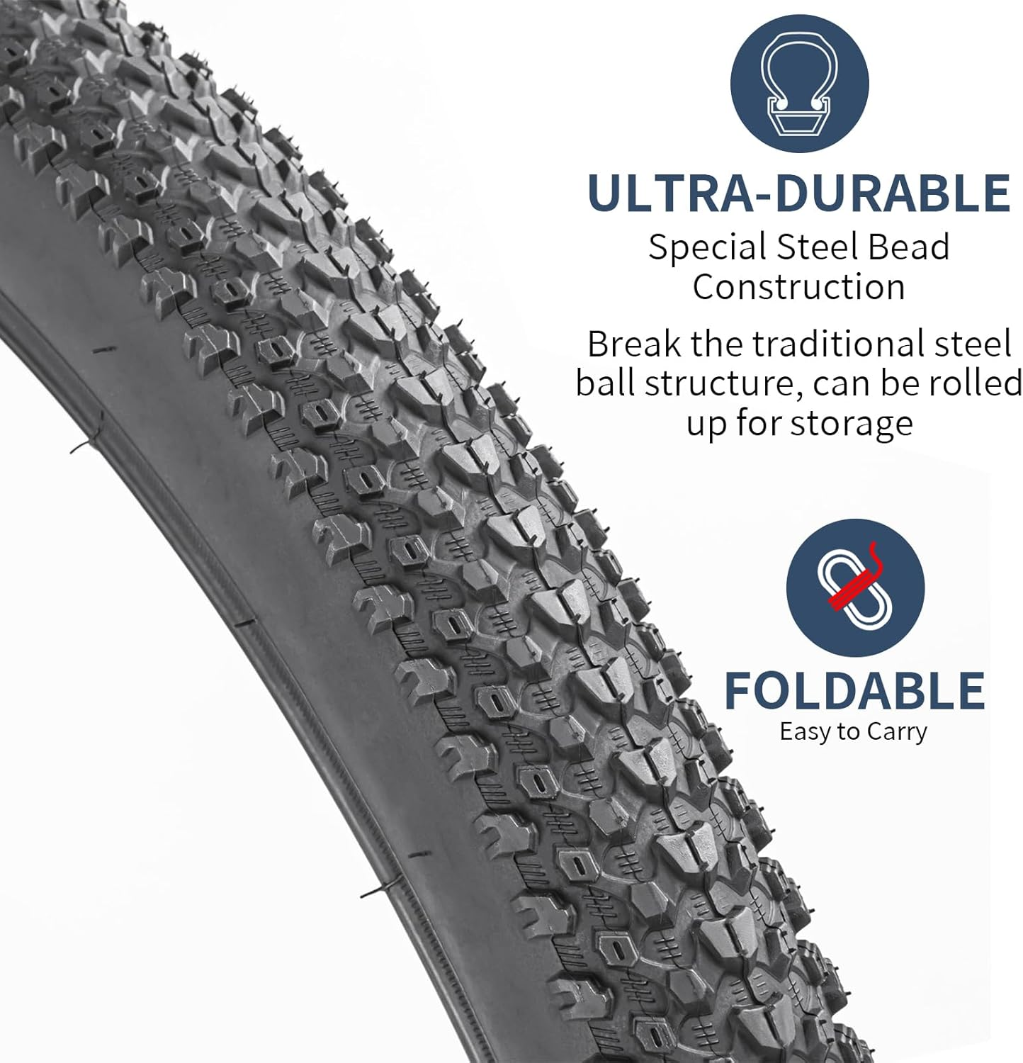 Yunscm 2 Pcs,27.5X2.10 Bike Tires,27.5X2.10 54-584 Bike Tyres + Bike Inner Tube Schrader Valve 32Mm+Rim Strap+Tire Lever,Mountain Bike Tire 27.5 2.10,MTB Tire 27.5X2.10,Y-038 image number 5