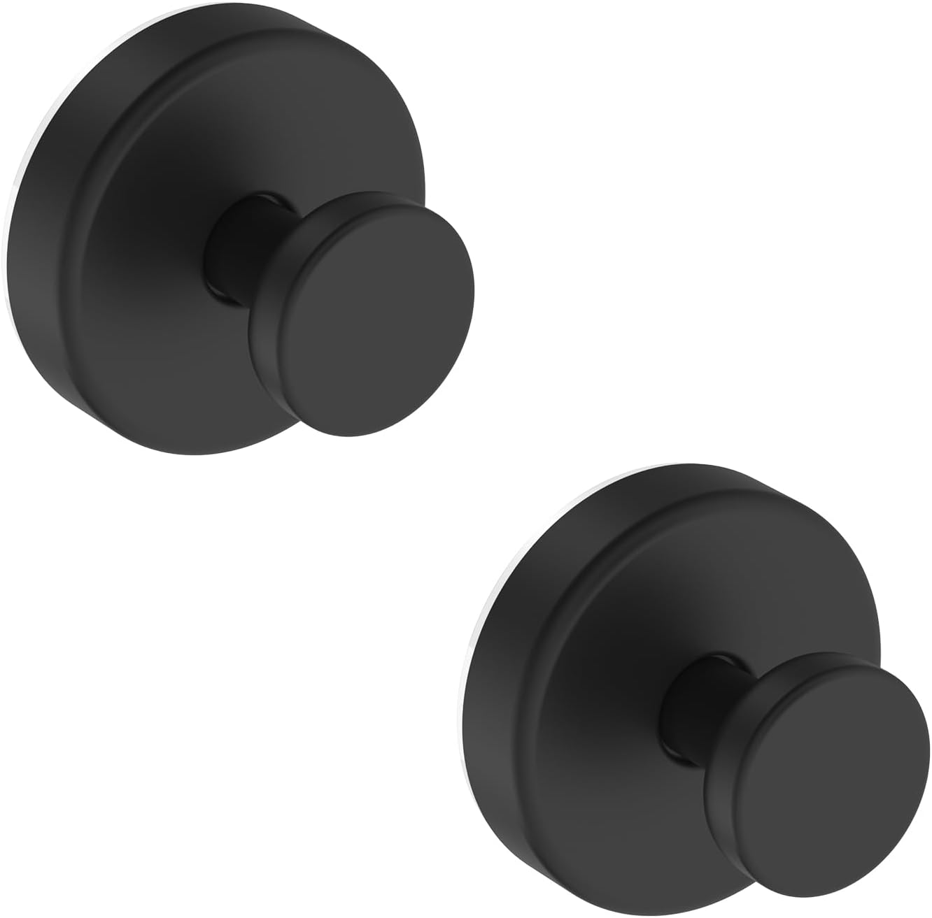 Bntuk Suction Cup Hooks for Shower, Removable Towel Hooks for Bathroom Window Glass Door Wall, Bath Robe Looafh Hook for Hanging - 2 Pack, Black