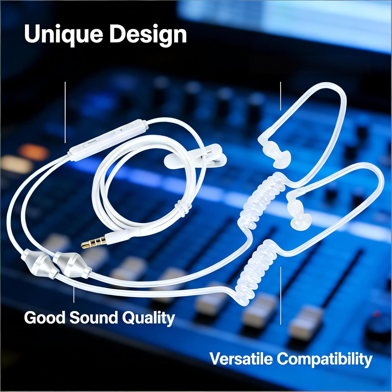 Yctze 3 5Mm Double Spiral anti Radiation Air Tube Earphones for Mobile Phones Emf Headphones image number 4