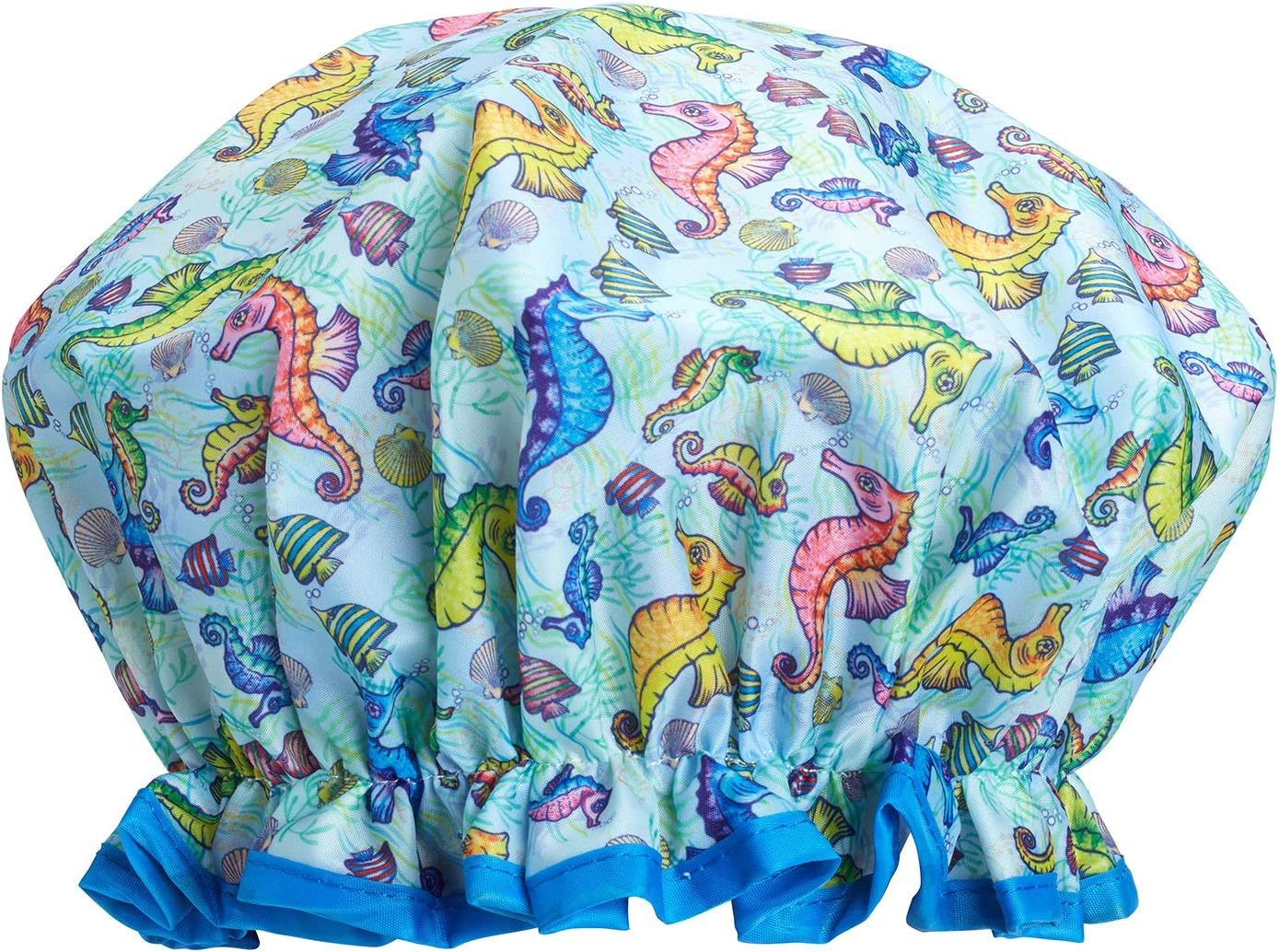 Bodylife Shower Cap Reusable Bath Cap Double Layered Waterproof Seahorse 27Cm image number 1