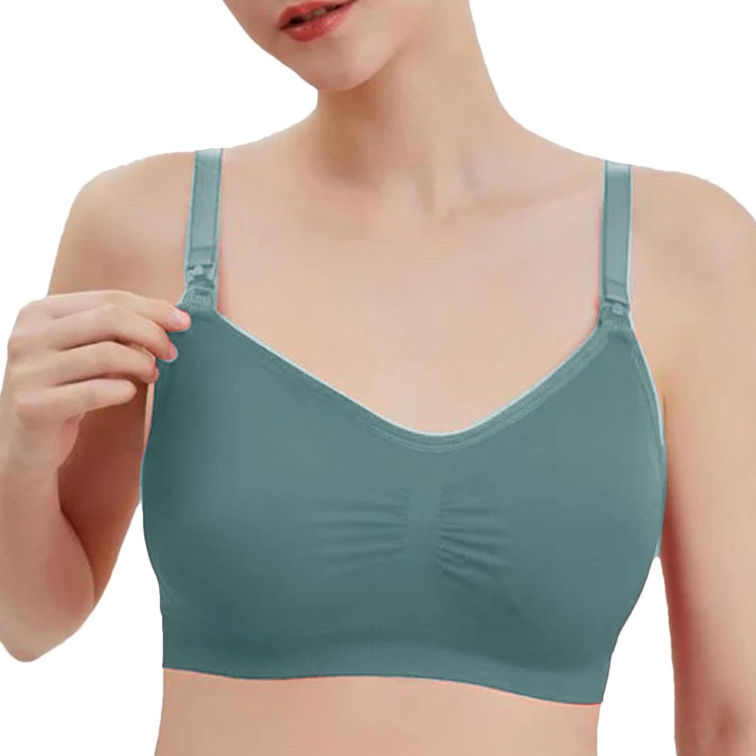 Seamless Nursing Bra,Elastic Breathable Nursing Bras - Full Coverage Comfortable Maternity Bra Breastfeeding Bra for Daily Wear