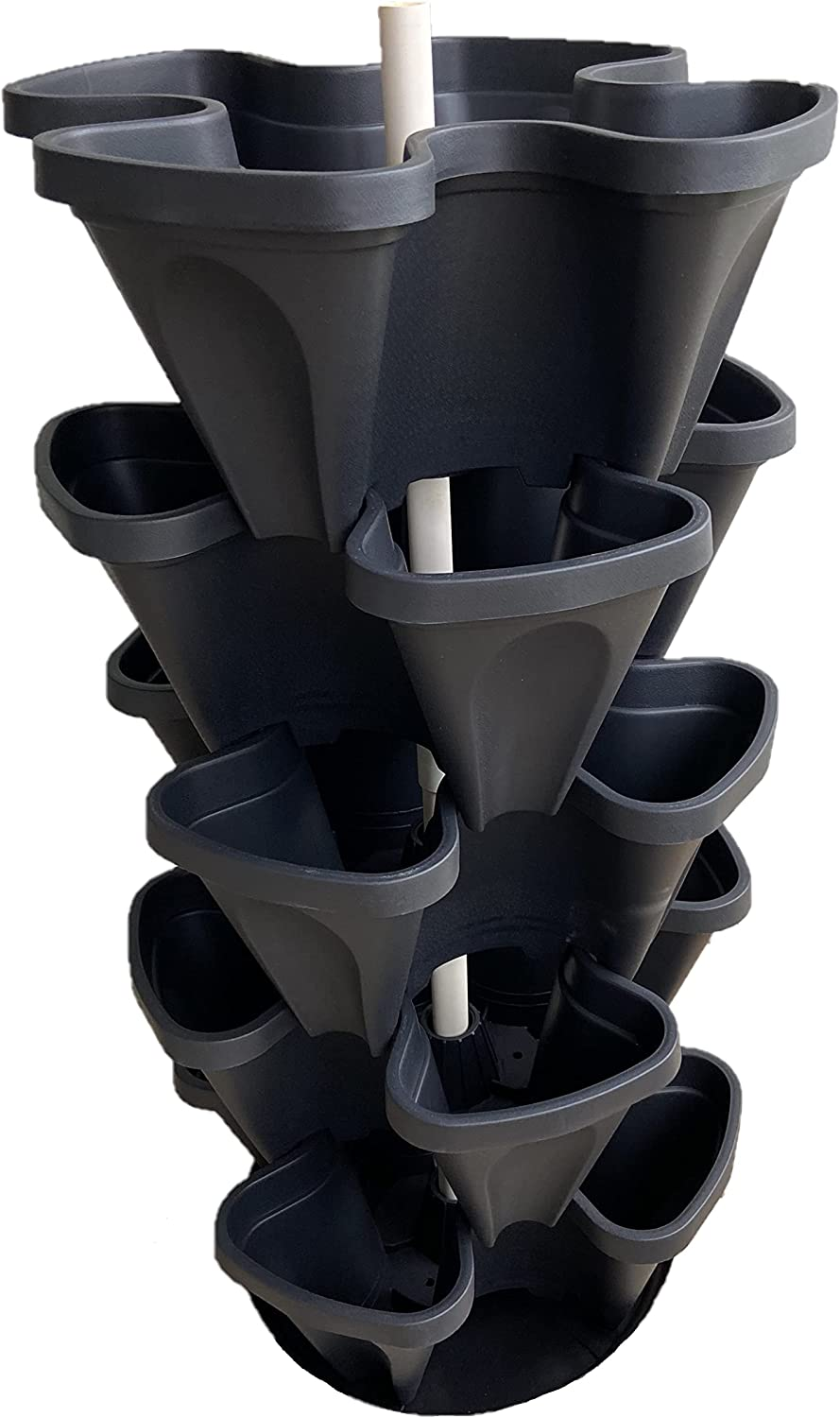 Large 5 Tier Stackable Planter Set Vertical Garden - 45Cm Width (Terracotta)