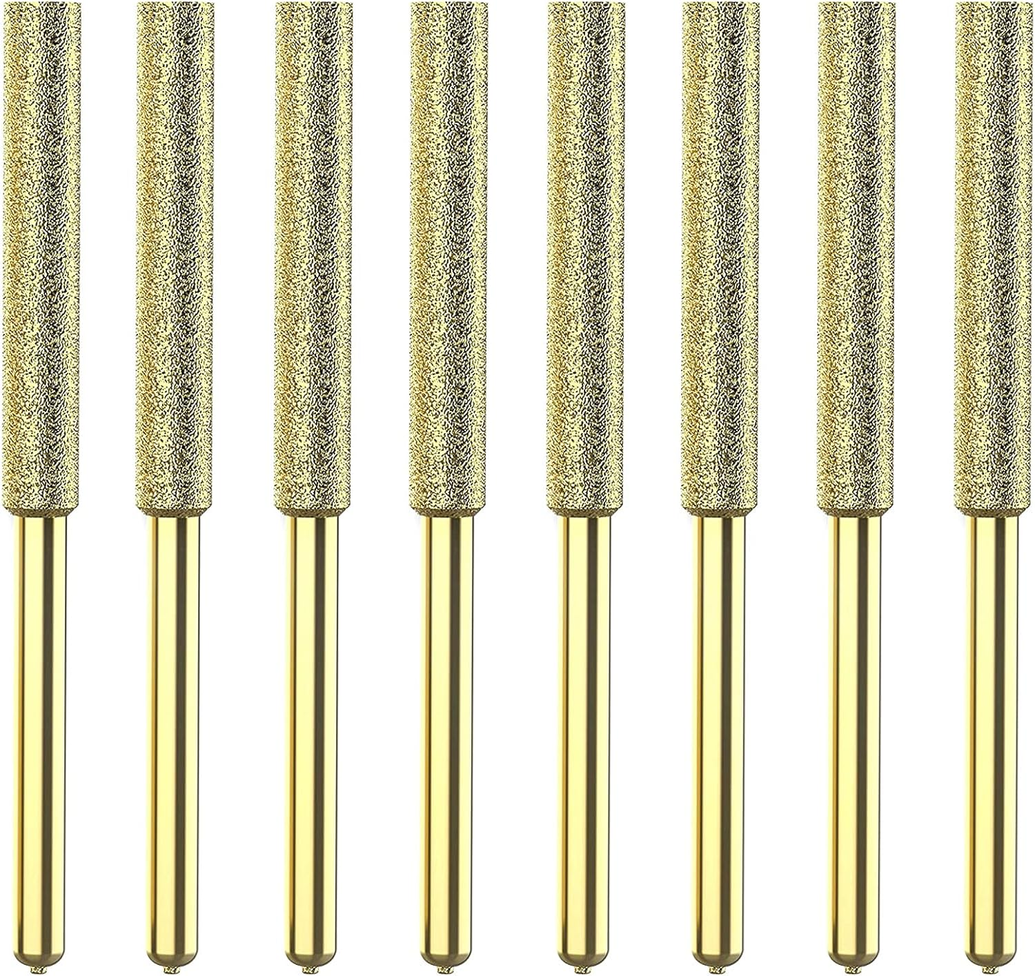 8Pcs Chainsaw Bits Titanium Plated Diamond Sharpener High Hardness Electric Chainsaw File 4.8Mm