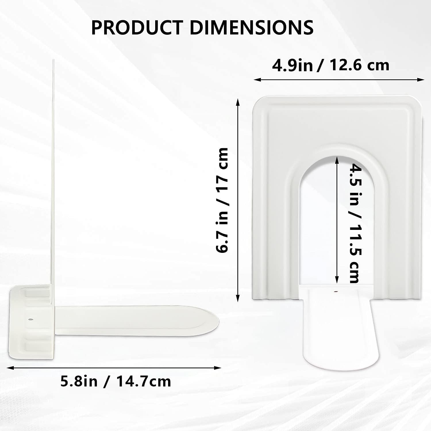 DARUITE Book Ends, Bookends, Metal Book Ends, Book Ends for Shelves, Book Ends Decorative, Book Ends for Childrens, Bookends for School Office, Non Skid Heavy Duty Book Holder, White 4 Pairs 170Mm image number 3
