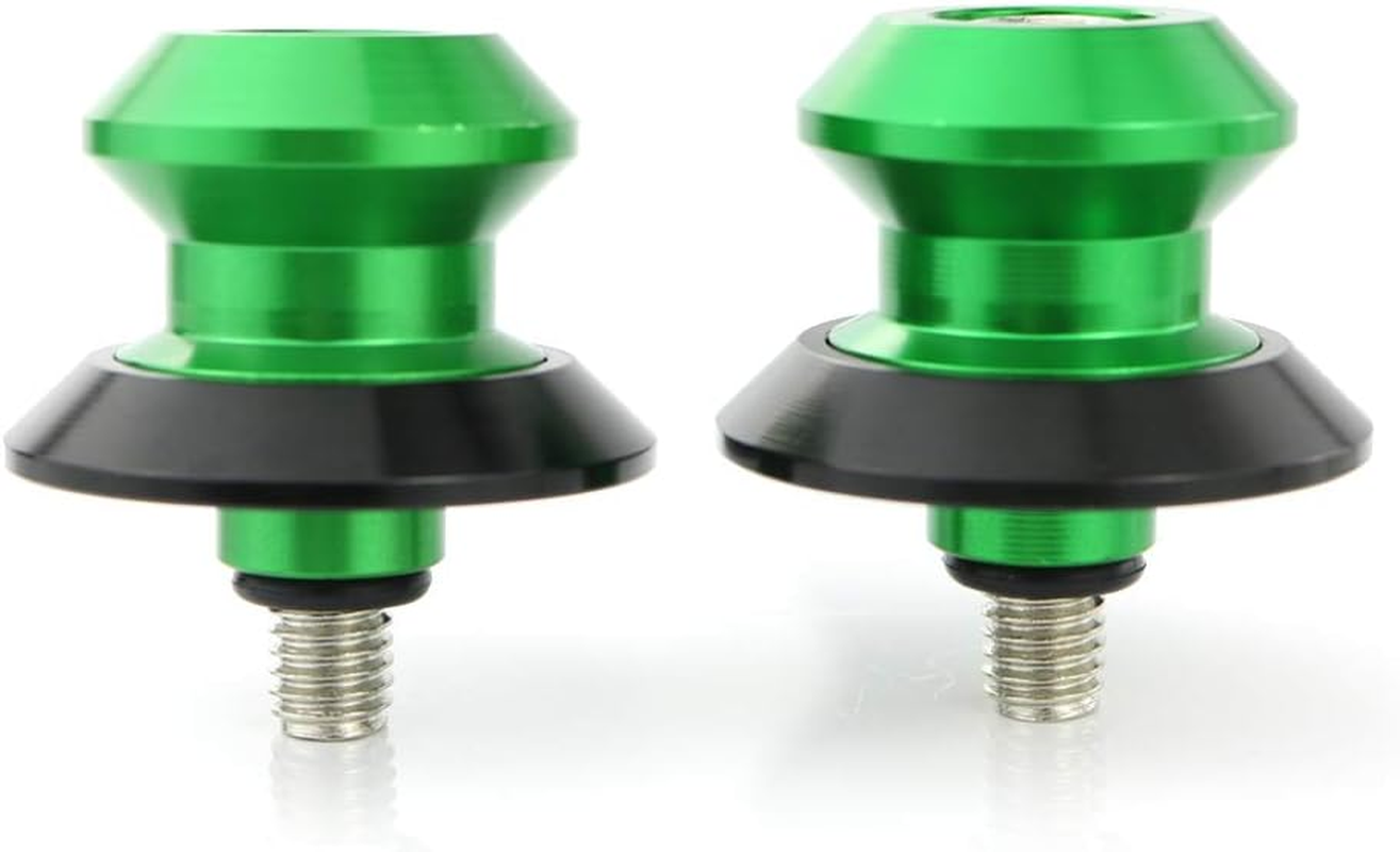 2Pcs M10 Motorcycle Swing Arm Sliders Spools CNC Swing Arm Stand Screw for Kawasaki ZX-6R ZX-6RR 98-12 ZX-10R 04-10 Ninja 250 R 300R 400R 650R ER-6N YAMAHA YZF750 YZF1000 FZR600. Green image number 3