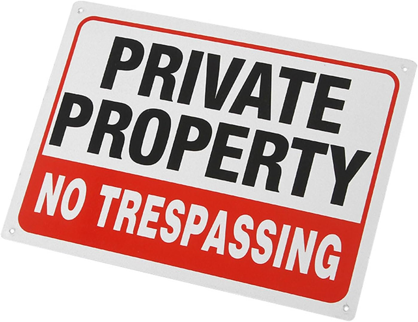 Large No Trespassing Sign, Private Property Metal Sign 10X14 Inch, Rust-Free Aluminum, Durable, Weatherproof, UV Ink Printing - Ruibex (4-Pack) image number 5