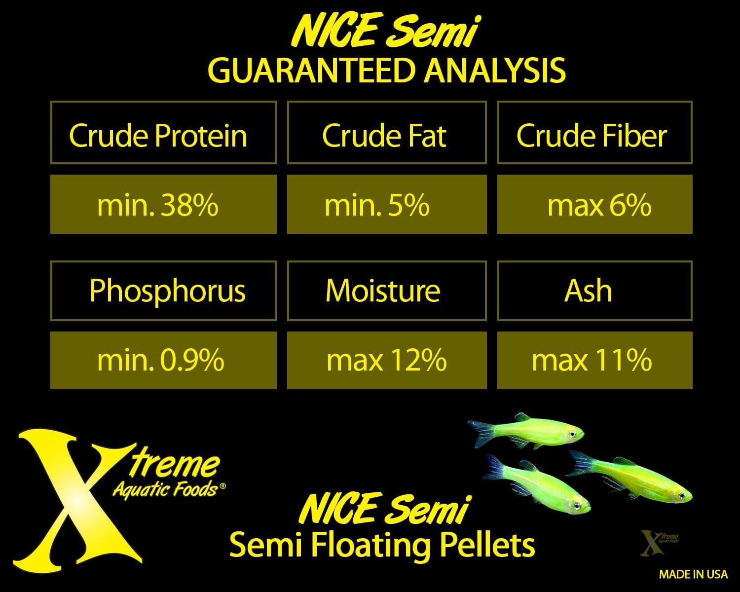 Xtreme Aquatic Foods Nice Naturally Intense Color Enhancer 1.5Mm Semi-Floating Pellets Fish Food 142 Grams (5Oz)