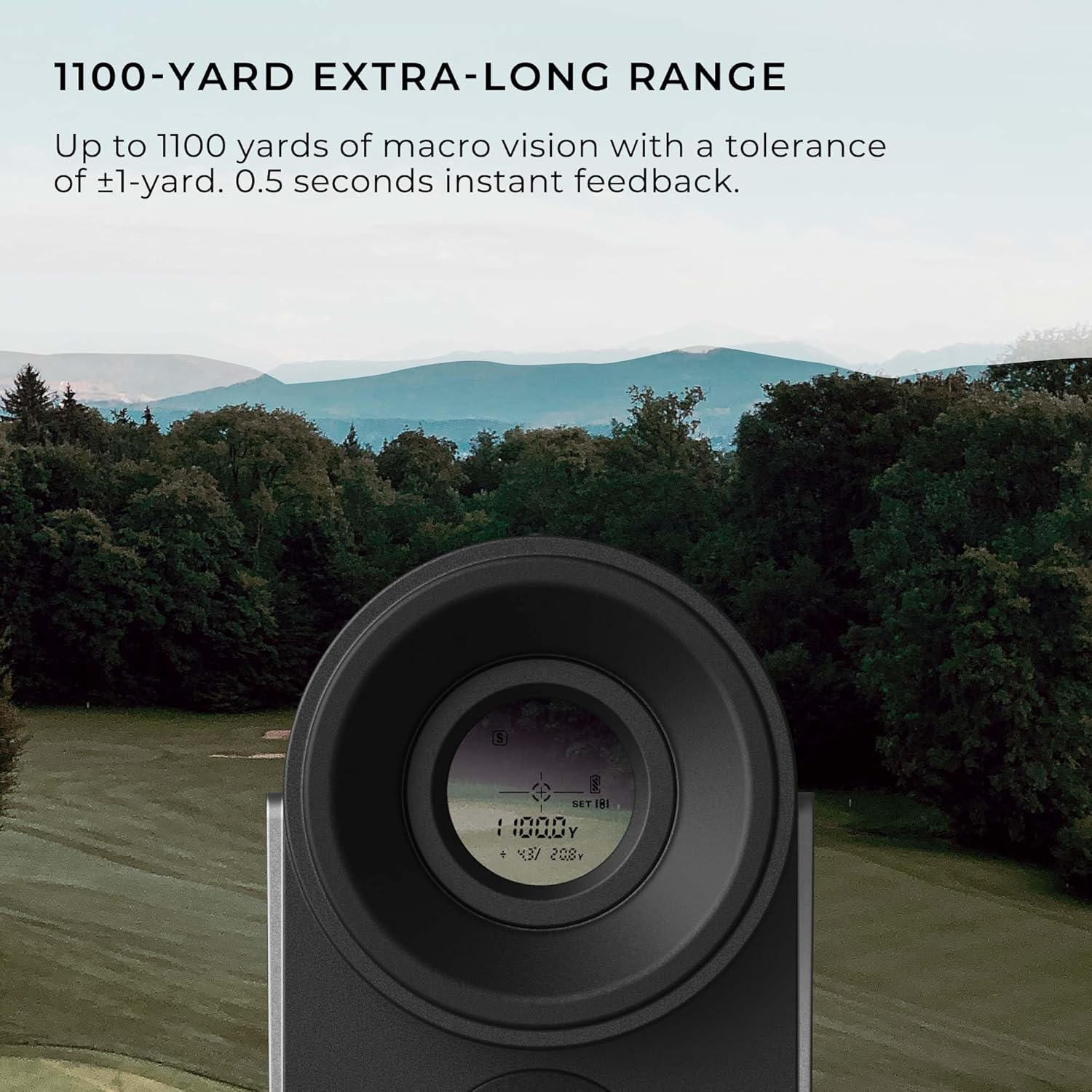HOTO Golf Rangefinder with Slope, 1100-Yard Range, 6X Magnification, Flag Lock, Silicone Eyepiece, Real-Time Measurements, Magnetic Attachment, USB-C Charging, Ideal for Golf & Hunting Enthusiasts image number 5