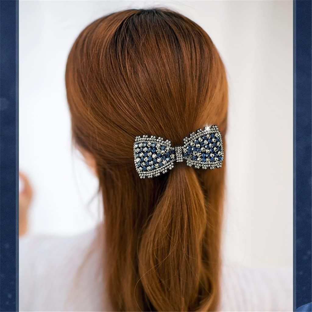 Alligator Clip,Headdress,Hair Clamp,Hairpins,Bow Knot Headwear Female Korean Rhinestone Hairpin Elegant Clip Headgear Top Clip Hairpin Hair Accessories (Color : A, Size : 8.4 * 4.1Cm) image number 4