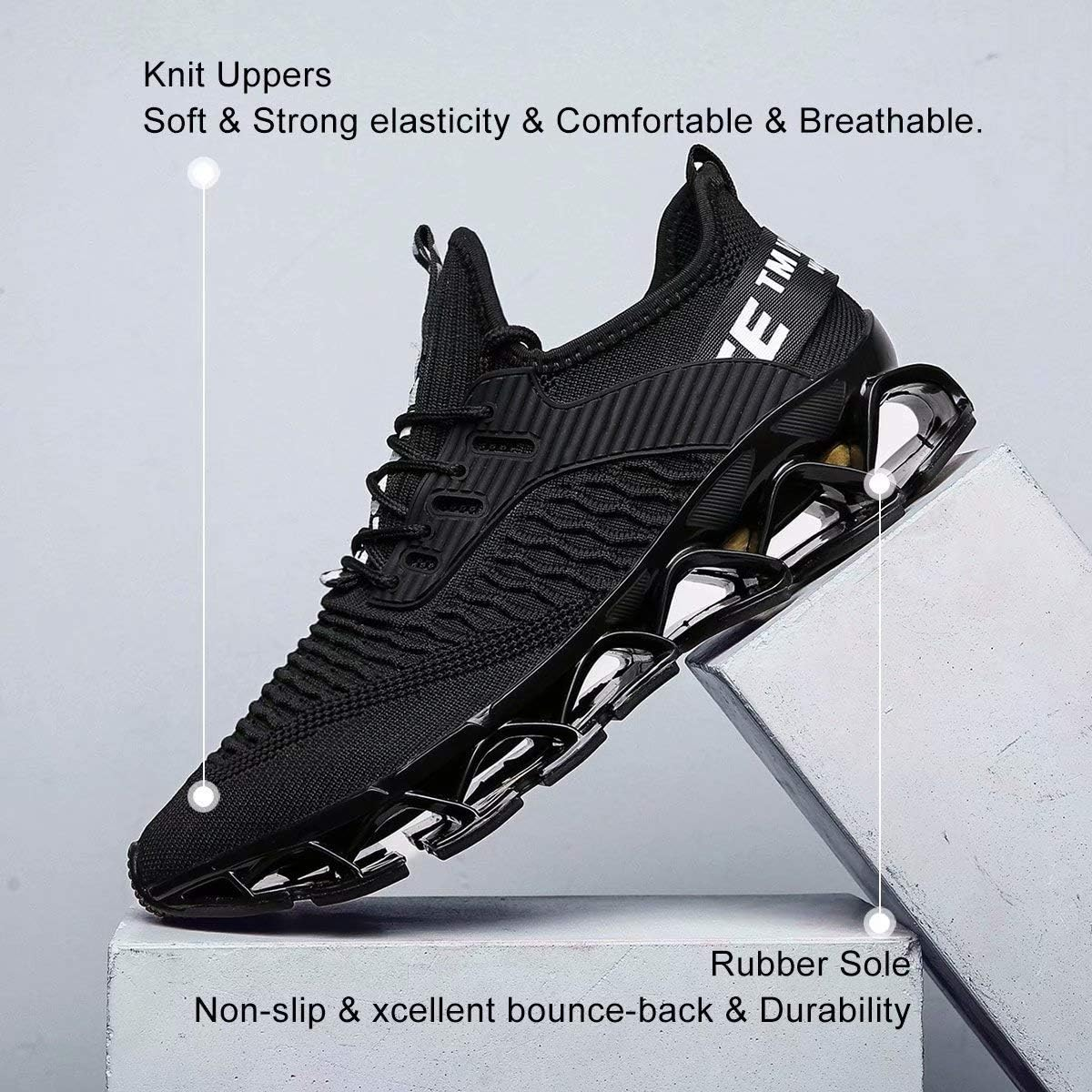Vooncosir Men'S Fashion Sneakers Breathable Mesh Running Shoes Blade Non Slip Soft Sole Casual Athletic Walking Shoes image number 4