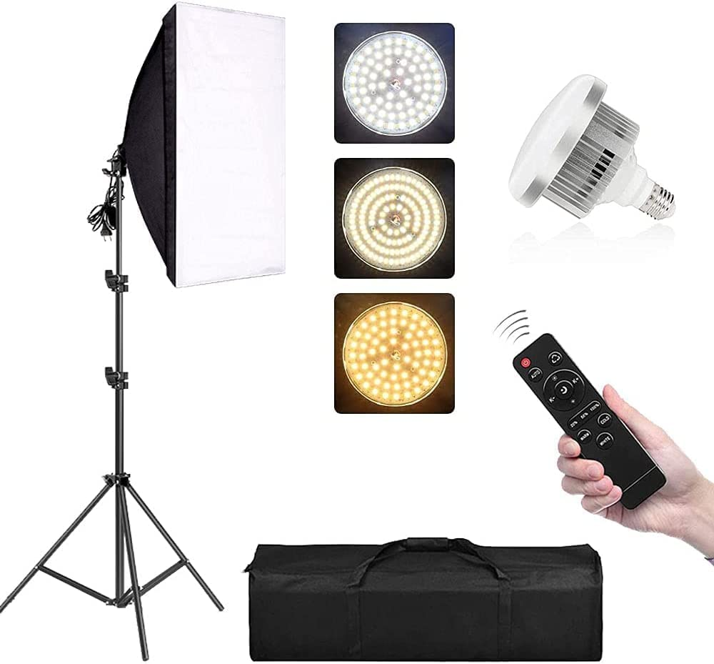 Photography Continuous Lighting Kit 85W 3200K-5500K Bi-Color Dimmable LED Softbox Lighting Kit with 3 Color Temperature for Photo Shooting, Portrait, Video image number 3