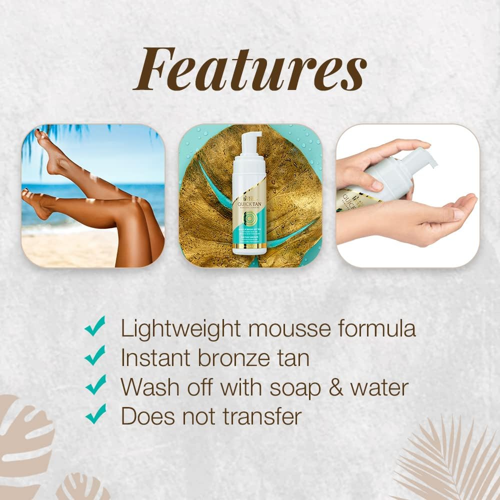 Body Drench Quick Tan Instant Wash-Off Self Tanner &ndash; 24-Hour Sunless Self Tanning Lotion for Face & Body, Natural-Looking Bronze Glow, Fake Tan 6 Fl Oz image number 6