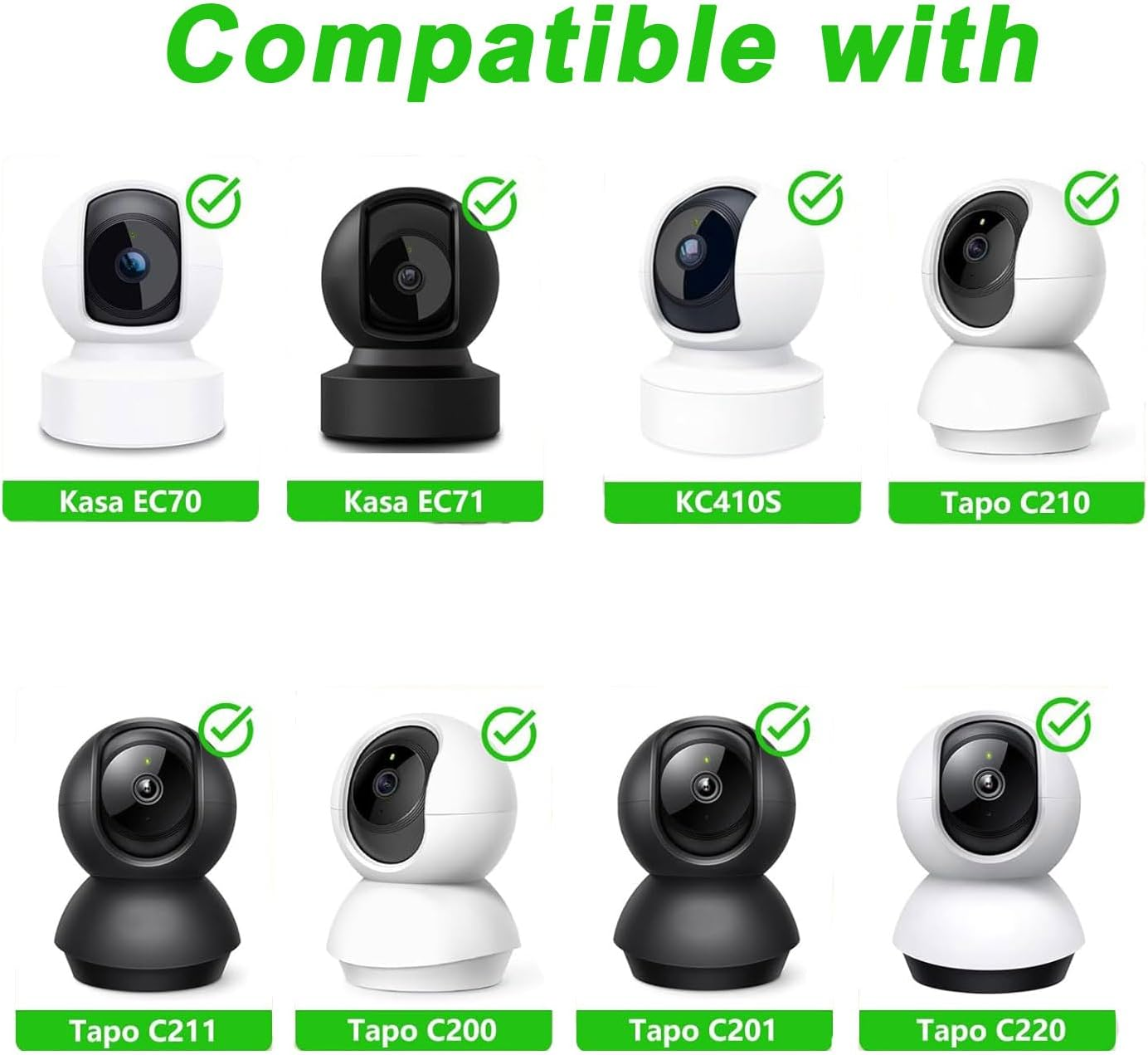 Flexible Baby Monitor Mount Compatible with Tp-Link Tapo C210/ C200 and Kasa Indoor Pan EC70/ EC71/ KC410S,360 Degree Adjustable Security Mount Holder,Easy to Install, without Tools or Wall Damage image number 5