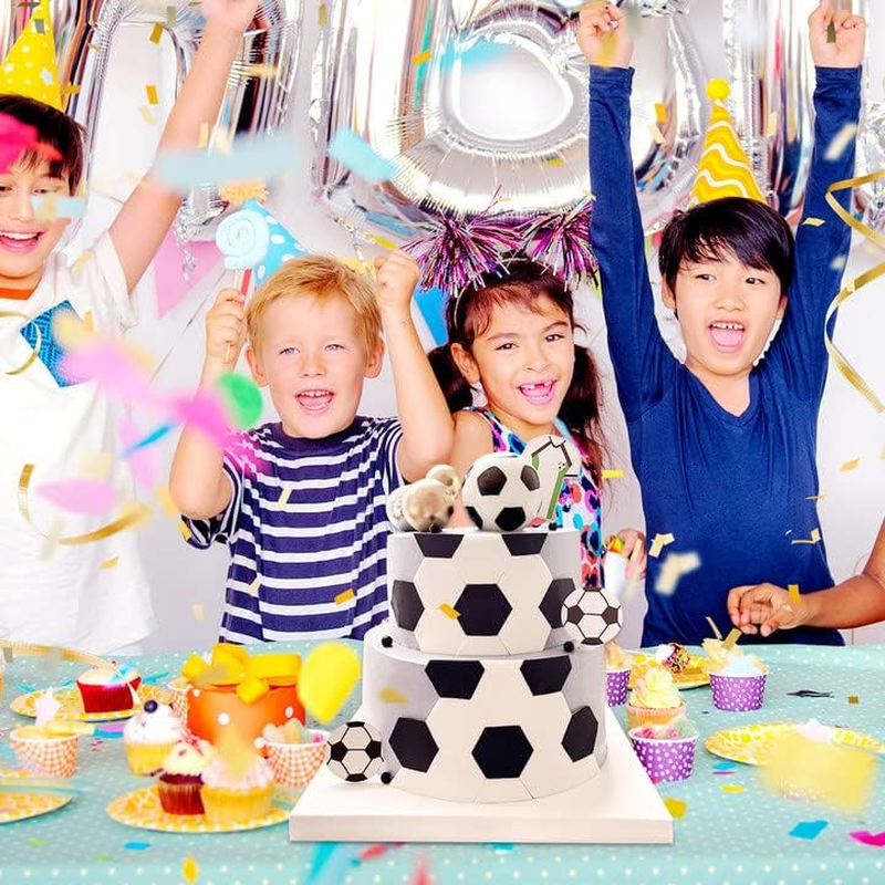 4 Pcs Football Pattern Cookie Cutters 4 Sizes Hexagon Cookie Cutter Plastic Soccer Cake Fondant Cutters for Kitchen Boys Kids DIY Soccer World Cup Sugar Craft Moulds Cake Desserts Decorating Tools image number 2