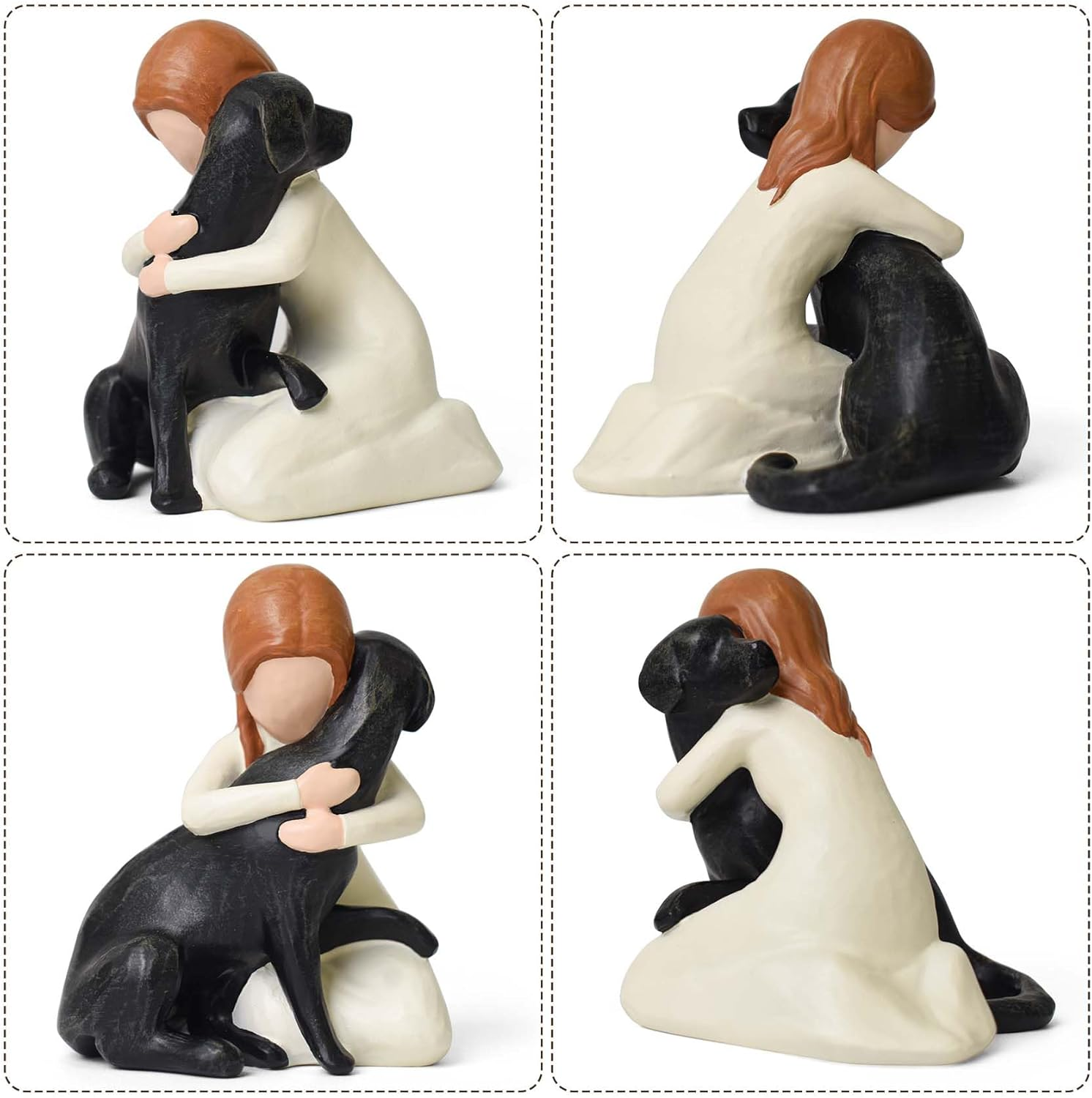 Lnrkai Black Dog Figurines Statues, Memorial Gifts for Loss of Dog, Sympathy Dogs Figurine for Pet Lovers, Hand-Sculpted Resin Black Labrador, Home Decor for Dogs Owners image number 5