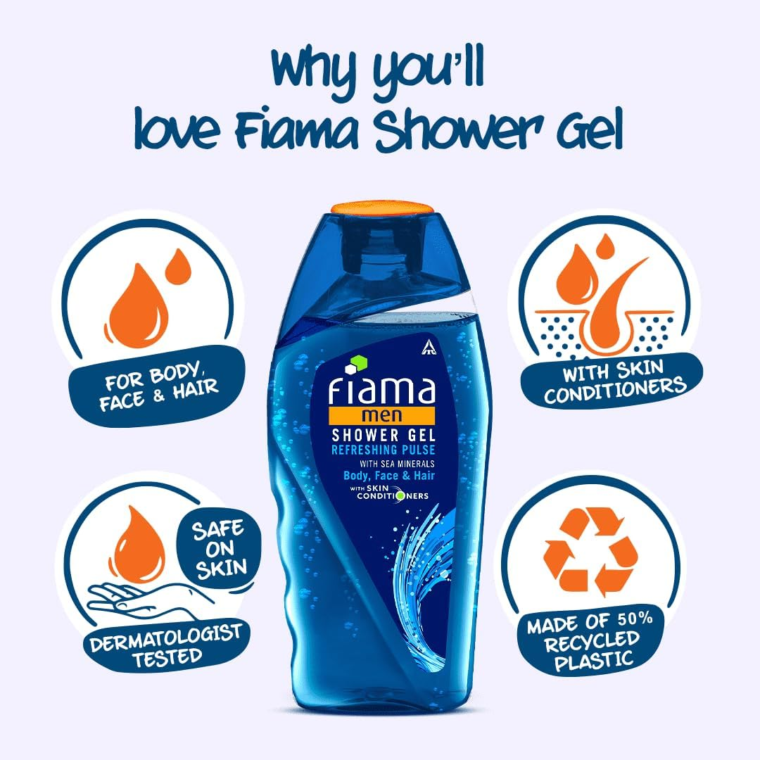 Fiama Di Wills Men Refreshing Pulse Shower Gel, 250Ml image number 1