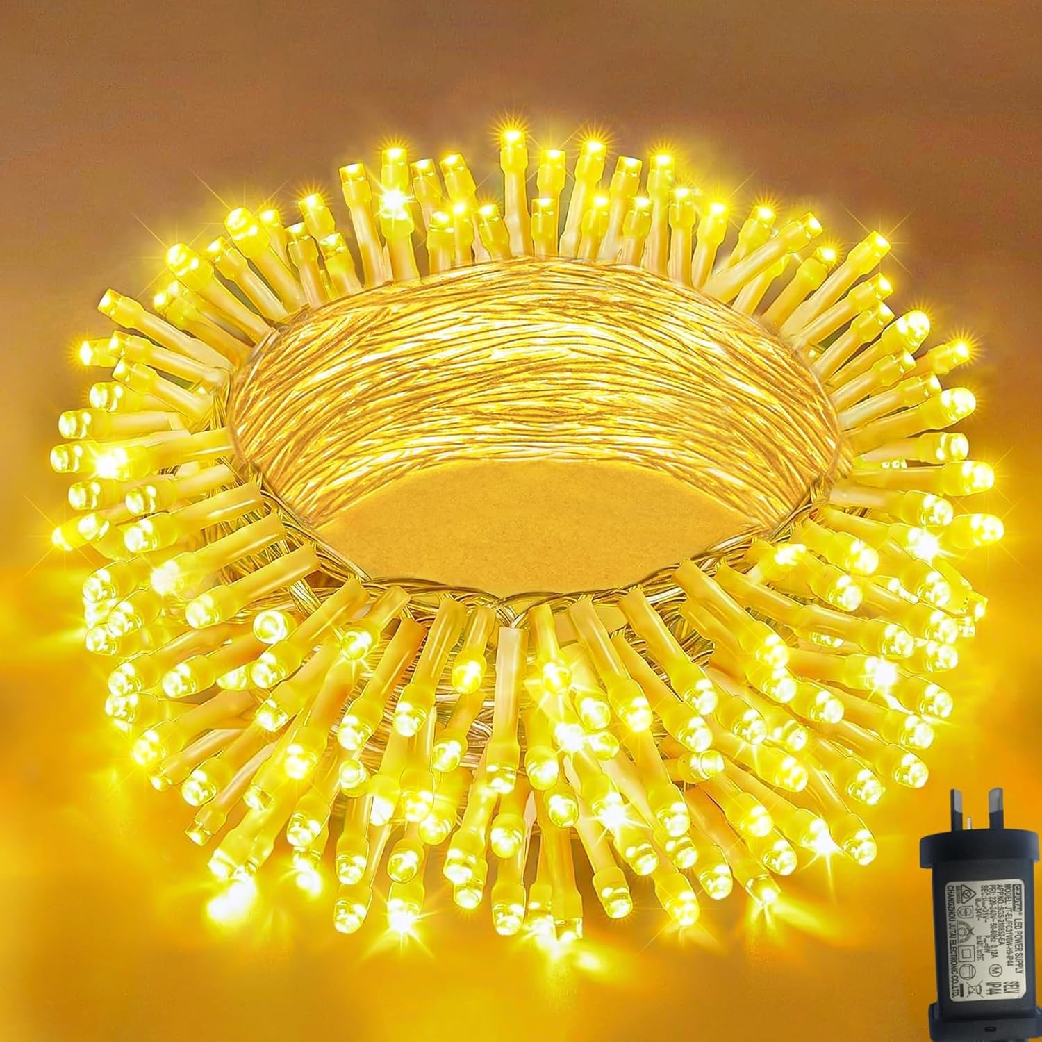 20M/200 LED Warm White Fairy Lights Christmas String Lights Indoor Outdoor Waterproof, SAA Approved 31V Adapter 8 Lighting Modes, for outside Tree Bedroom Wedding Party Ceiling Home Decorations image number 6