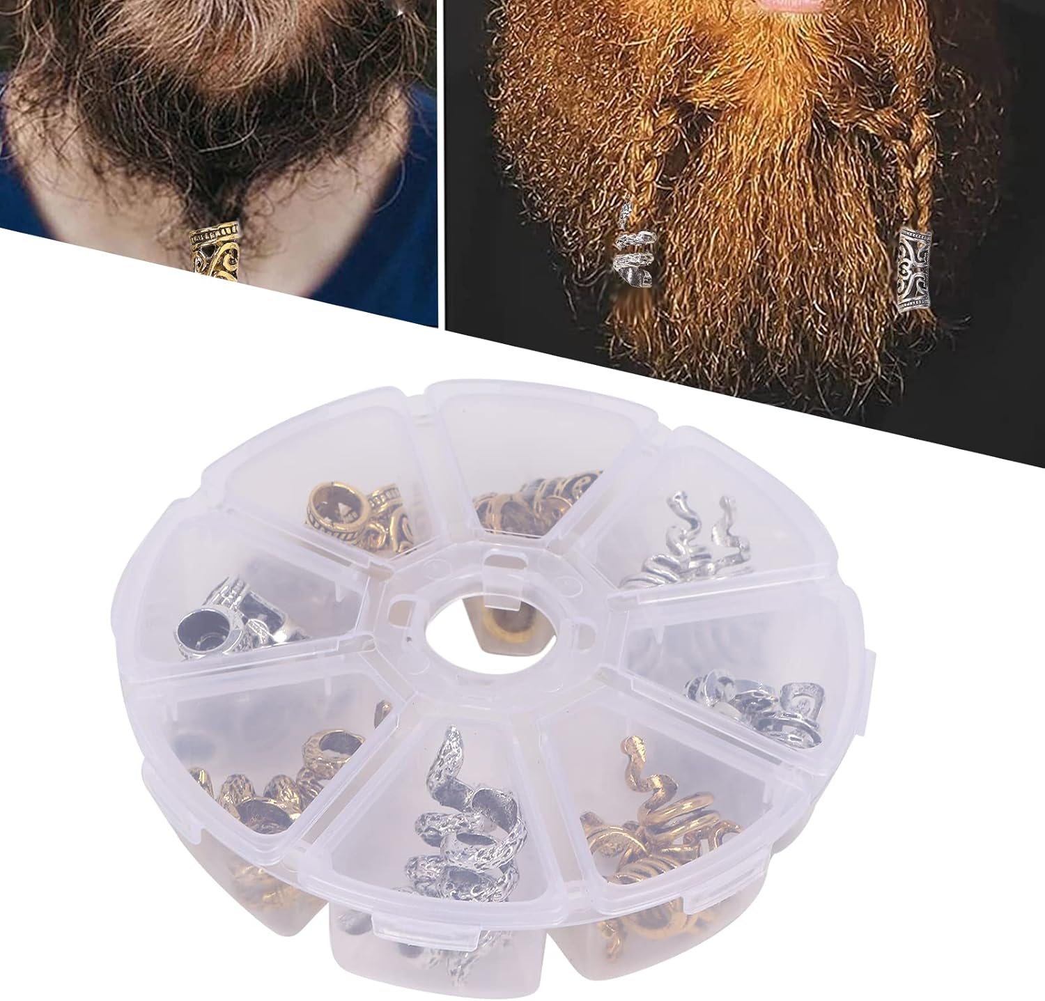 Hair Braiding Beads, DIY Decorative Viking Beard Hair Beads for Parties, Film Festivals, Weddings image number 2