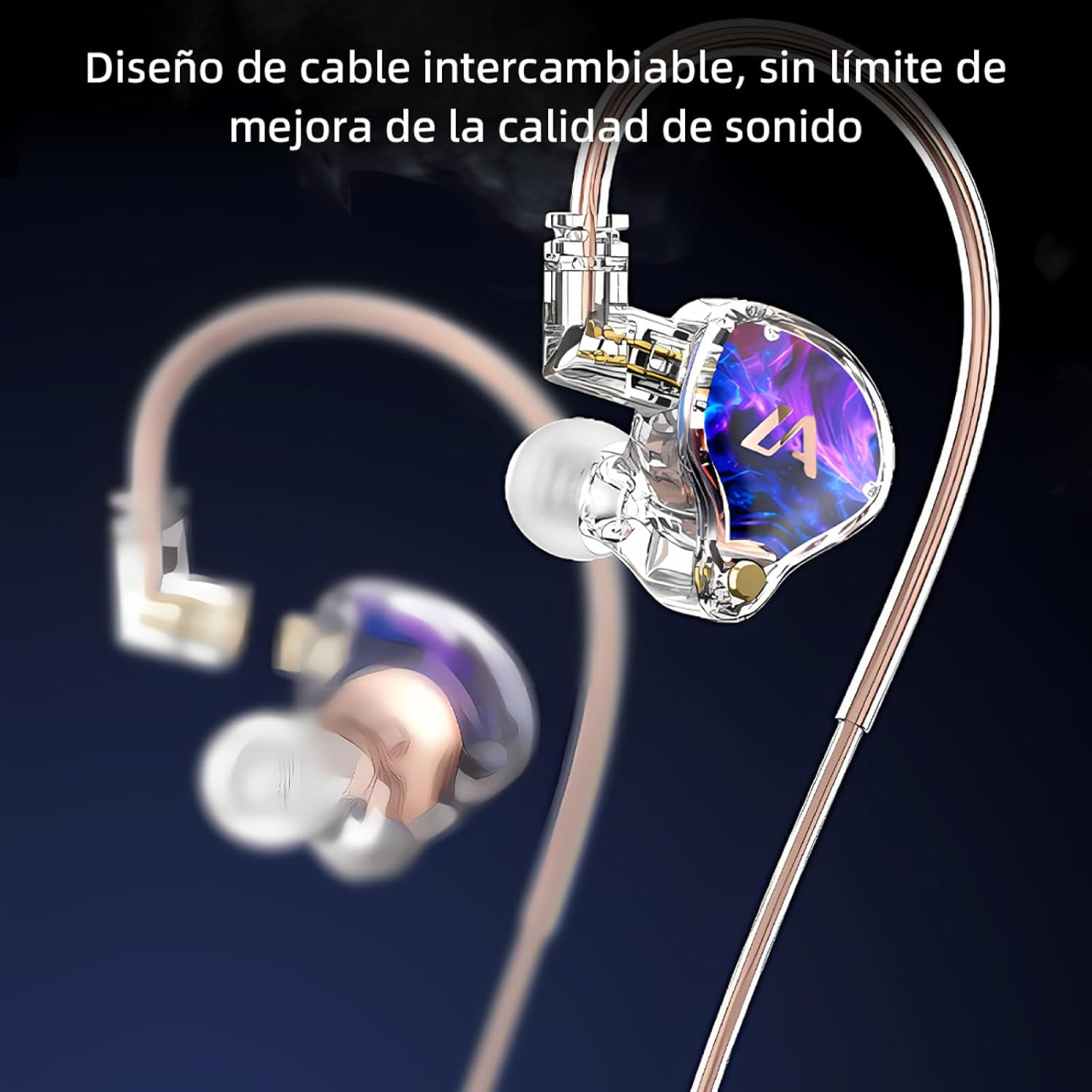 Daseeme LM3 Wed Earphones with Interceable Cables, Plug and Unplug Ear Earphones, Classic Dynamic 3D Panel Hifi Mobile Gaming Music Wed Earphones LM3P-A with Label image number 3