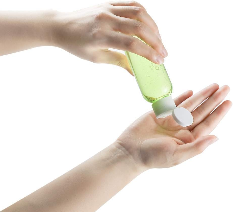 Plastic Travel Bottles, Empty Lotion Bottle Small Squeeze Bottle Containers with Flip Cap for Shampoo Conditioner Toiletries 12 Pack (White, Pack of One)